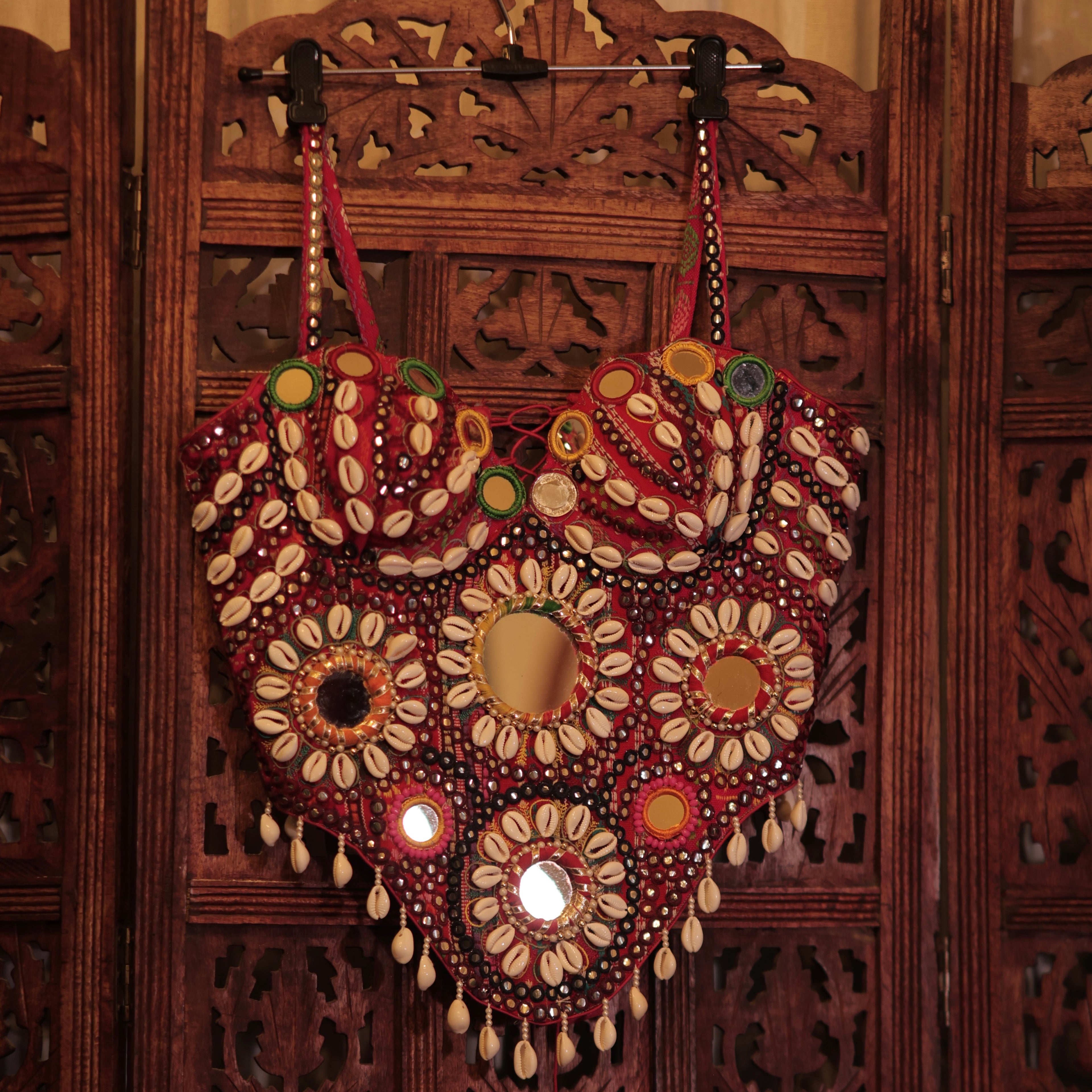 HANDCRAFTED  MIRROR WORK EMBROIDERED CHOLI/BUSTIER TOP