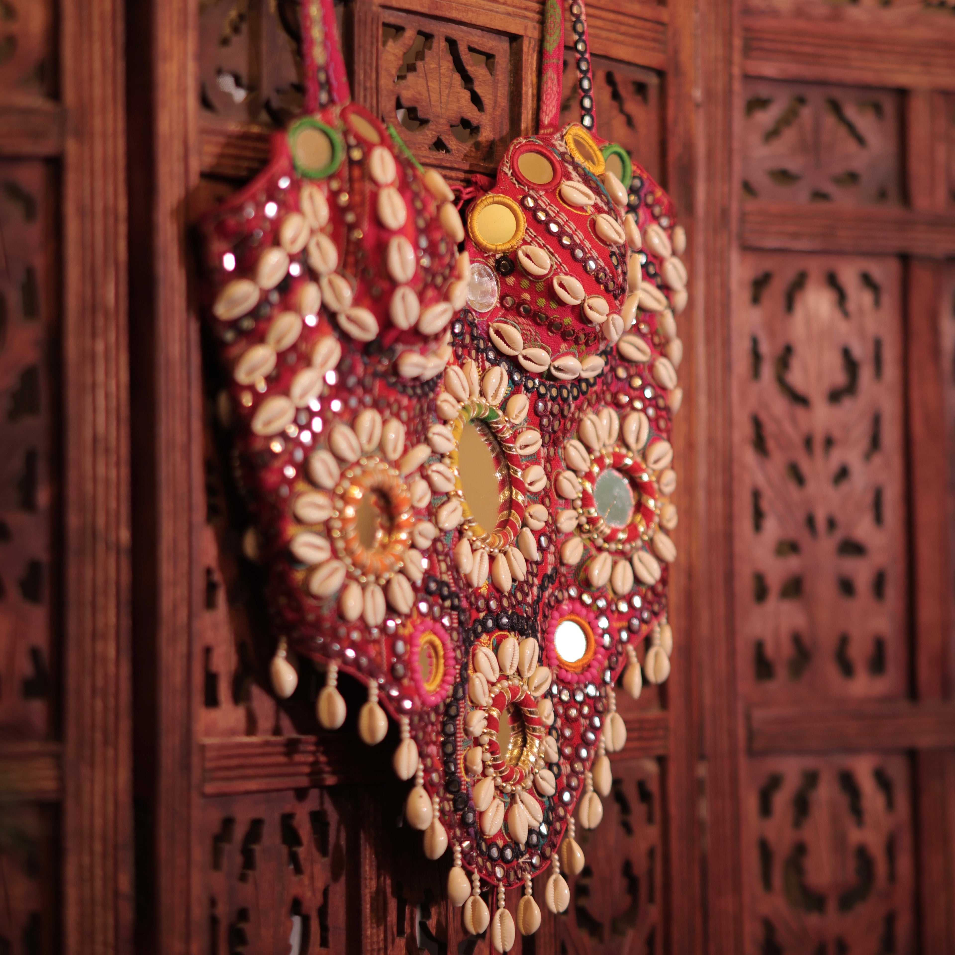 HANDCRAFTED  MIRROR WORK EMBROIDERED CHOLI/BUSTIER TOP