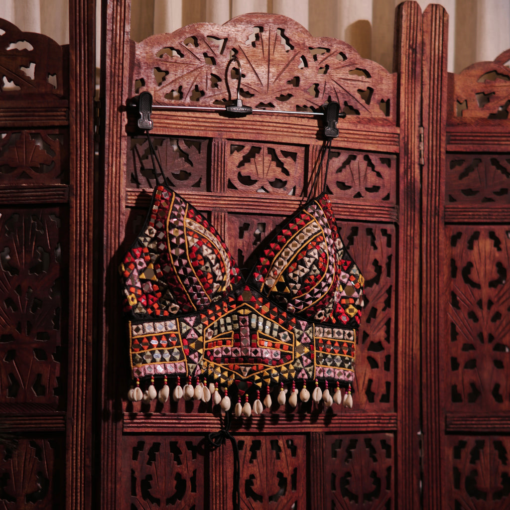 Alia Bhatt Style Heavy Mirror Work Crop Top