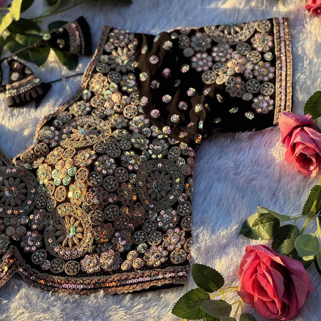 BRIDAL GLAM HEAVY DIAMOND & HAND WORK DESIGNER BLOUSE