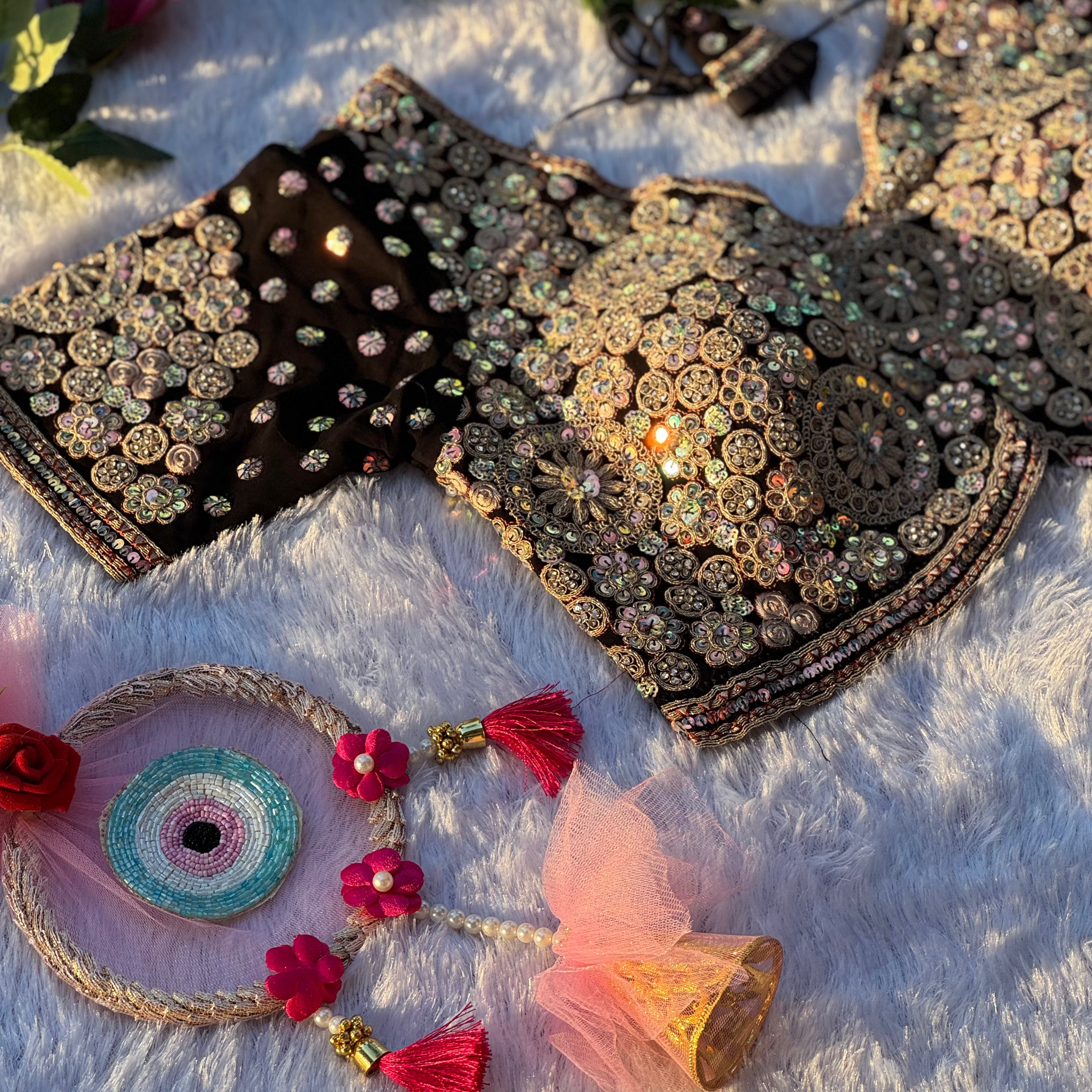 BRIDAL GLAM HEAVY DIAMOND & HAND WORK DESIGNER BLOUSE