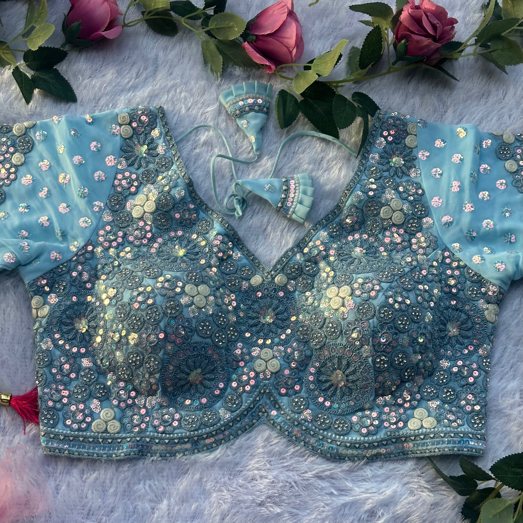 BRIDAL GLAM HEAVY DIAMOND & HAND WORK DESIGNER BLOUSE