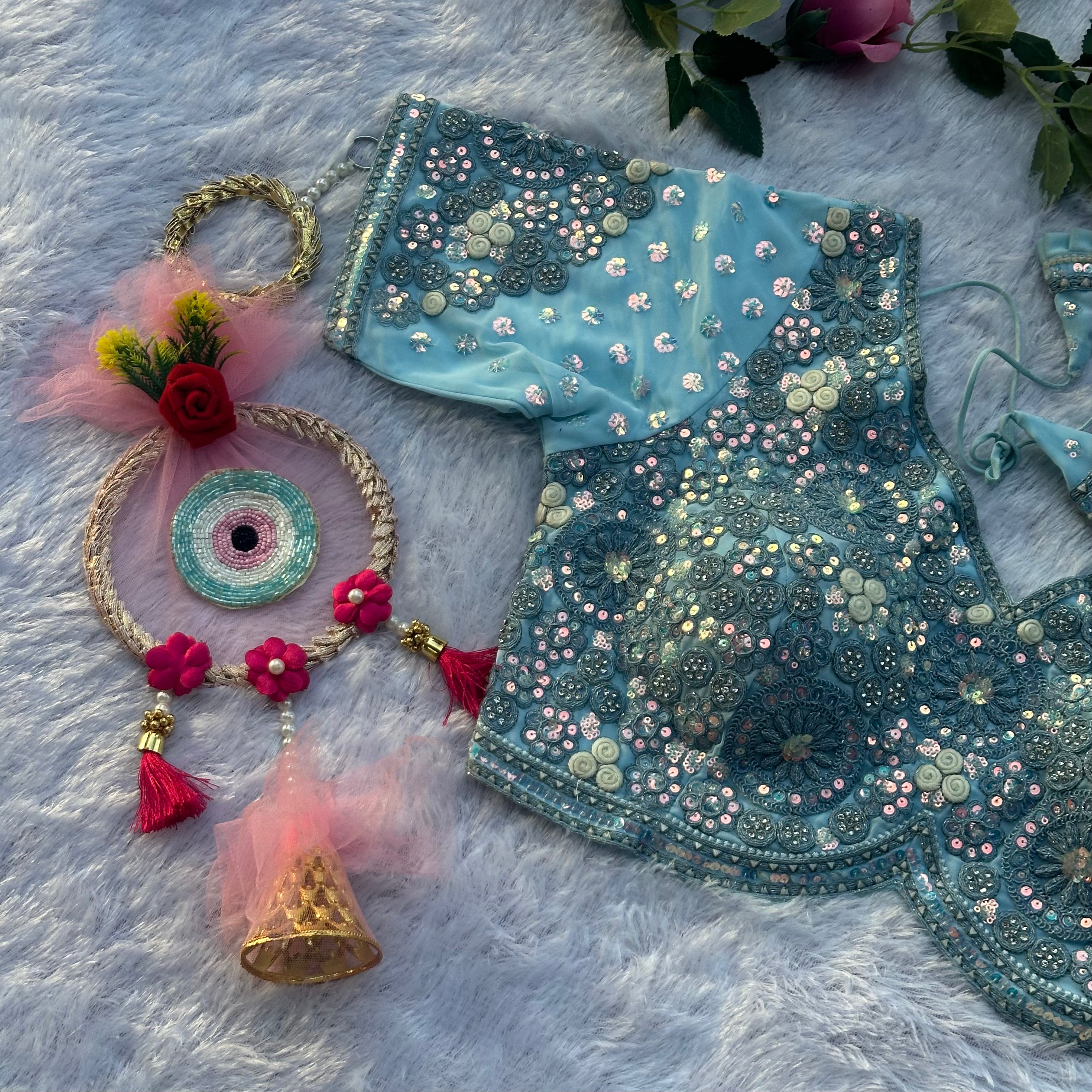 BRIDAL GLAM HEAVY DIAMOND & HAND WORK DESIGNER BLOUSE