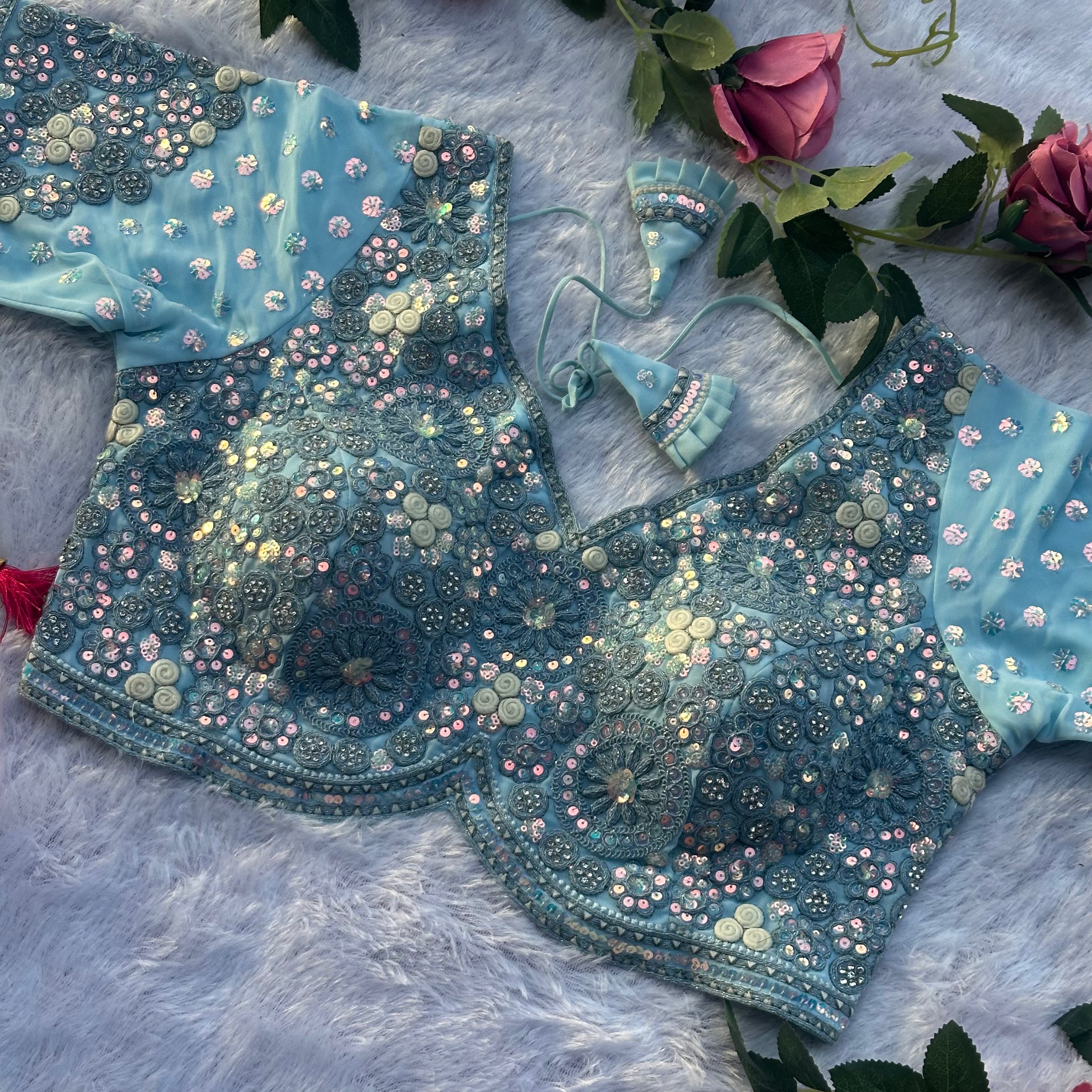 BRIDAL GLAM HEAVY DIAMOND & HAND WORK DESIGNER BLOUSE