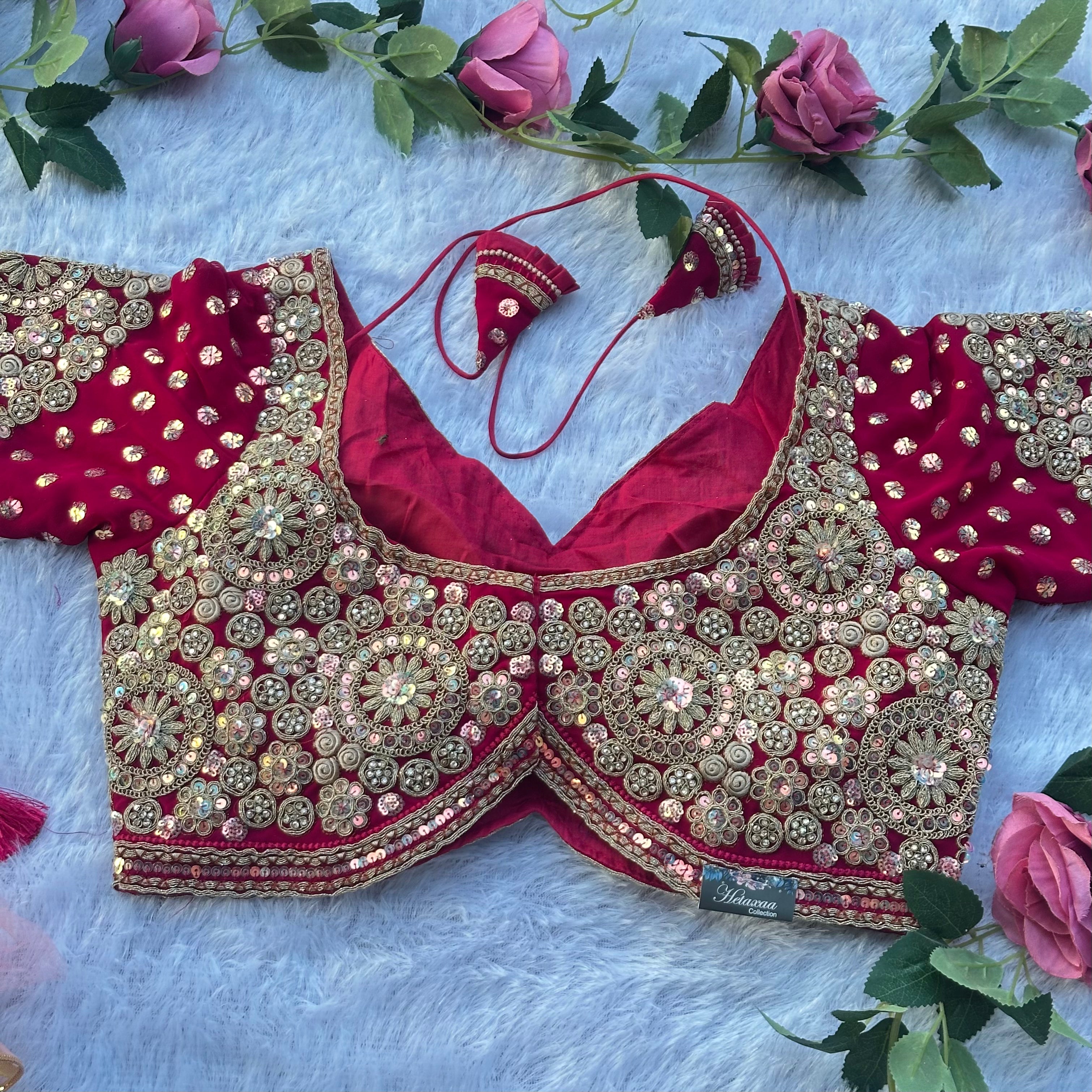 BRIDAL GLAM HEAVY DIAMOND & HANDWORK DESIGNER BLOUSE
