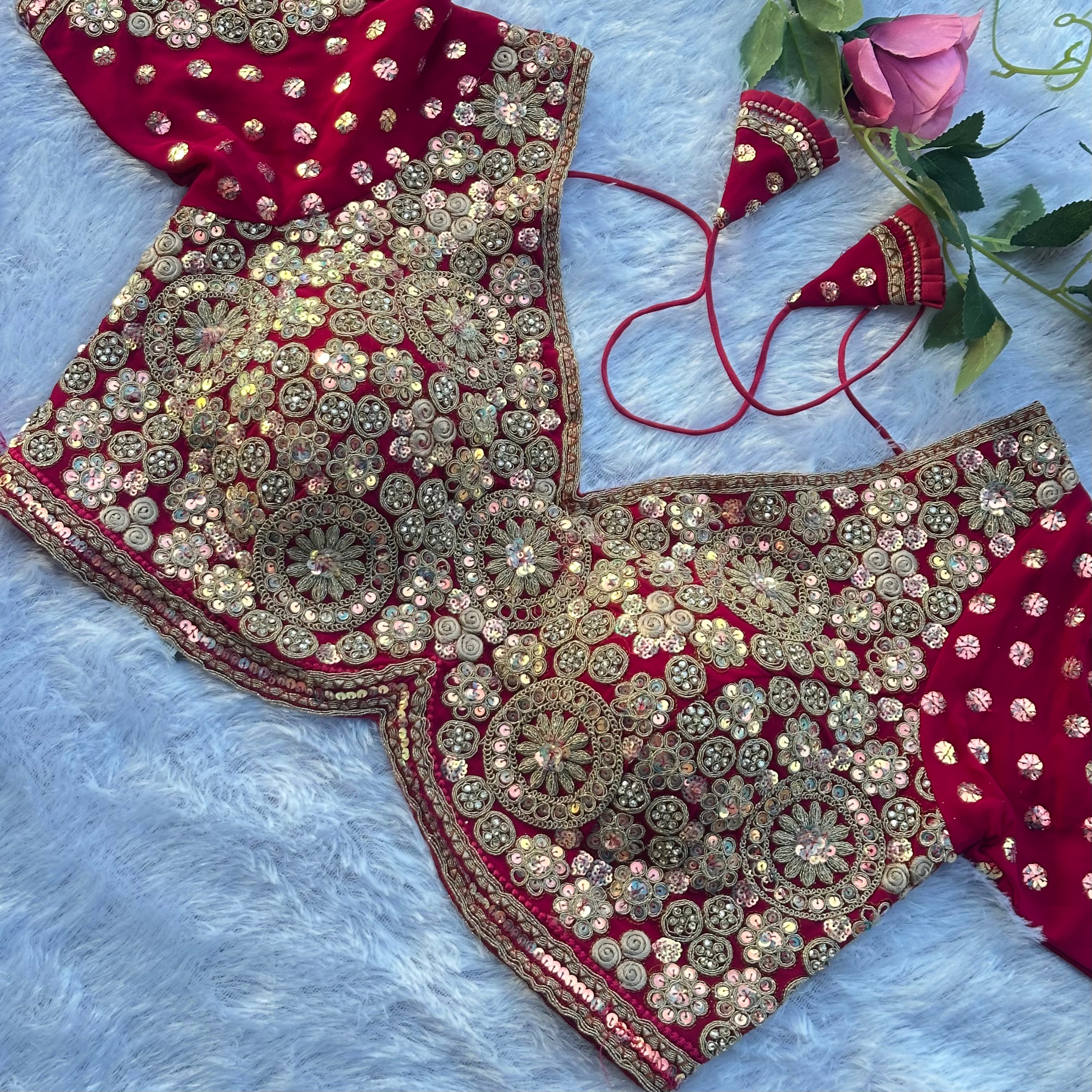 BRIDAL GLAM HEAVY DIAMOND & HANDWORK DESIGNER BLOUSE