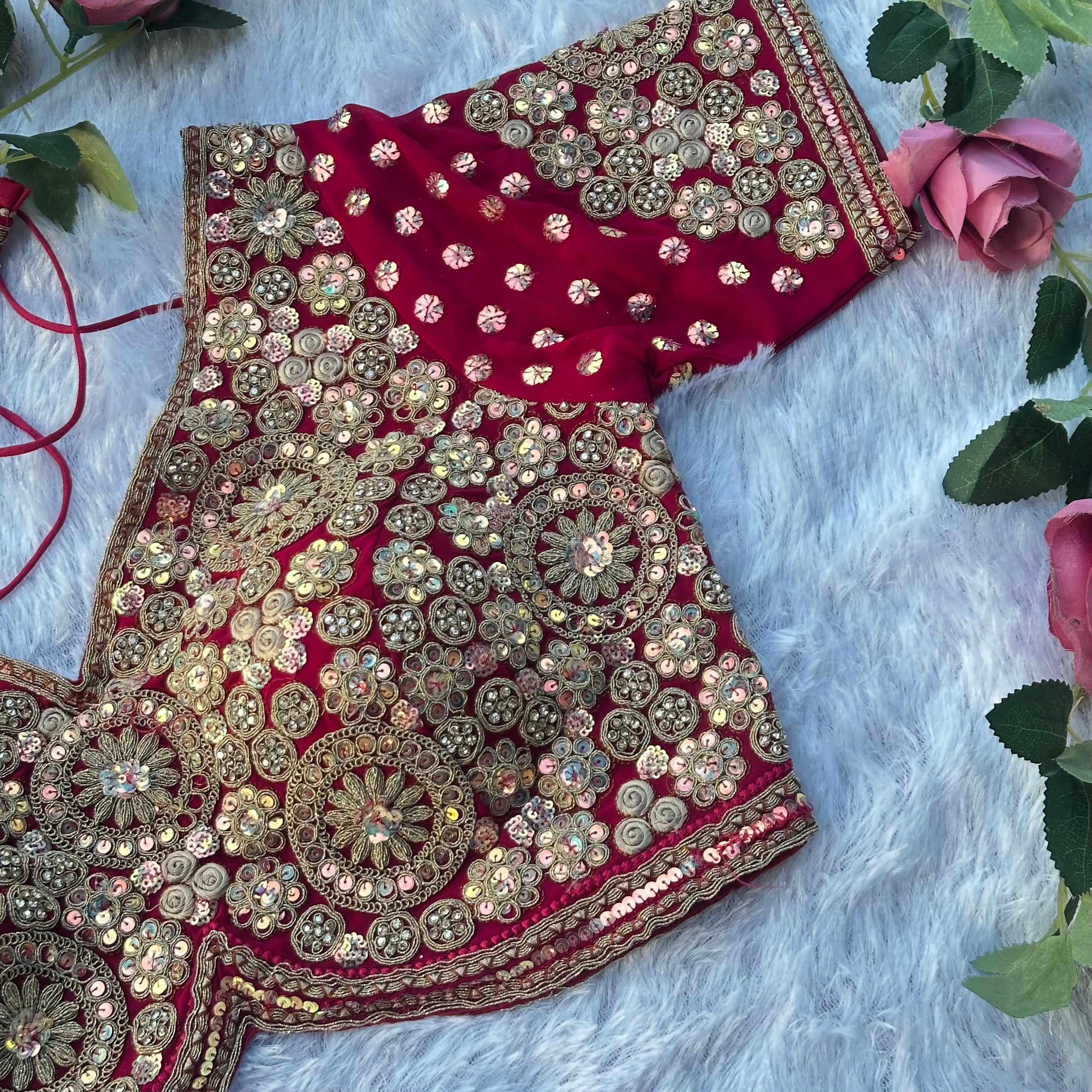 BRIDAL GLAM HEAVY DIAMOND & HANDWORK DESIGNER BLOUSE