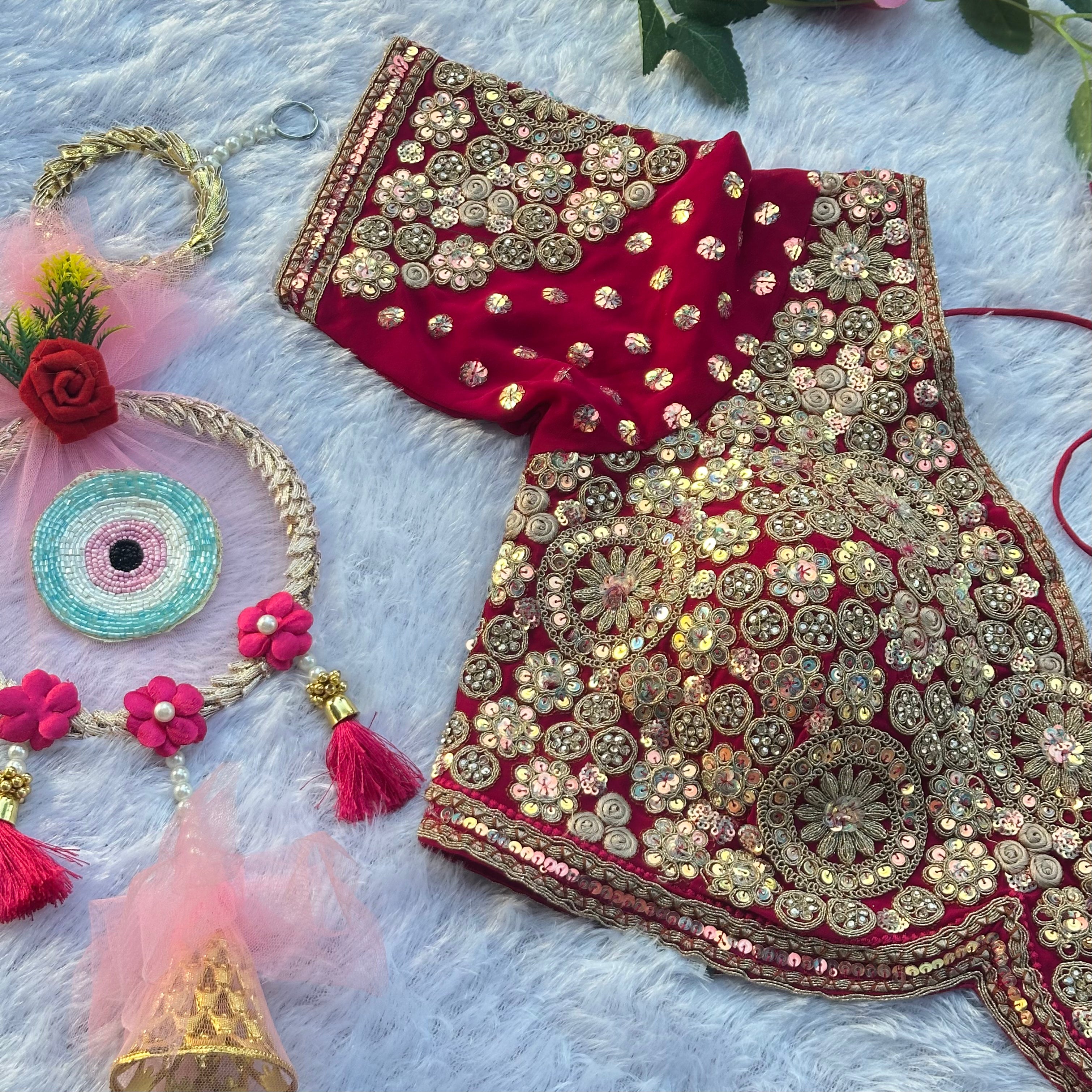 BRIDAL GLAM HEAVY DIAMOND & HANDWORK DESIGNER BLOUSE