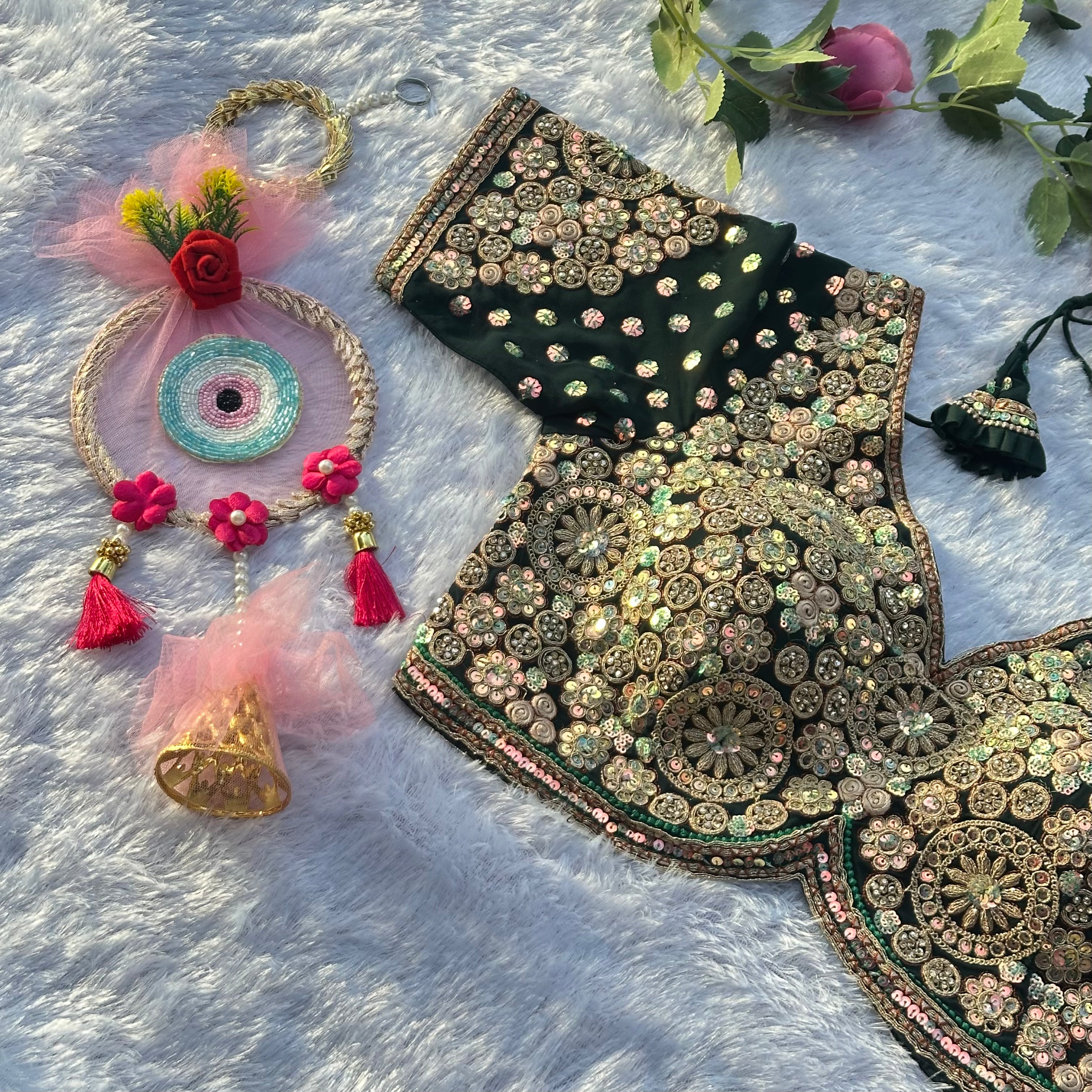 BRIDAL GLAM HEAVY DIAMOND & HAND WORK DESIGNER BLOUSE