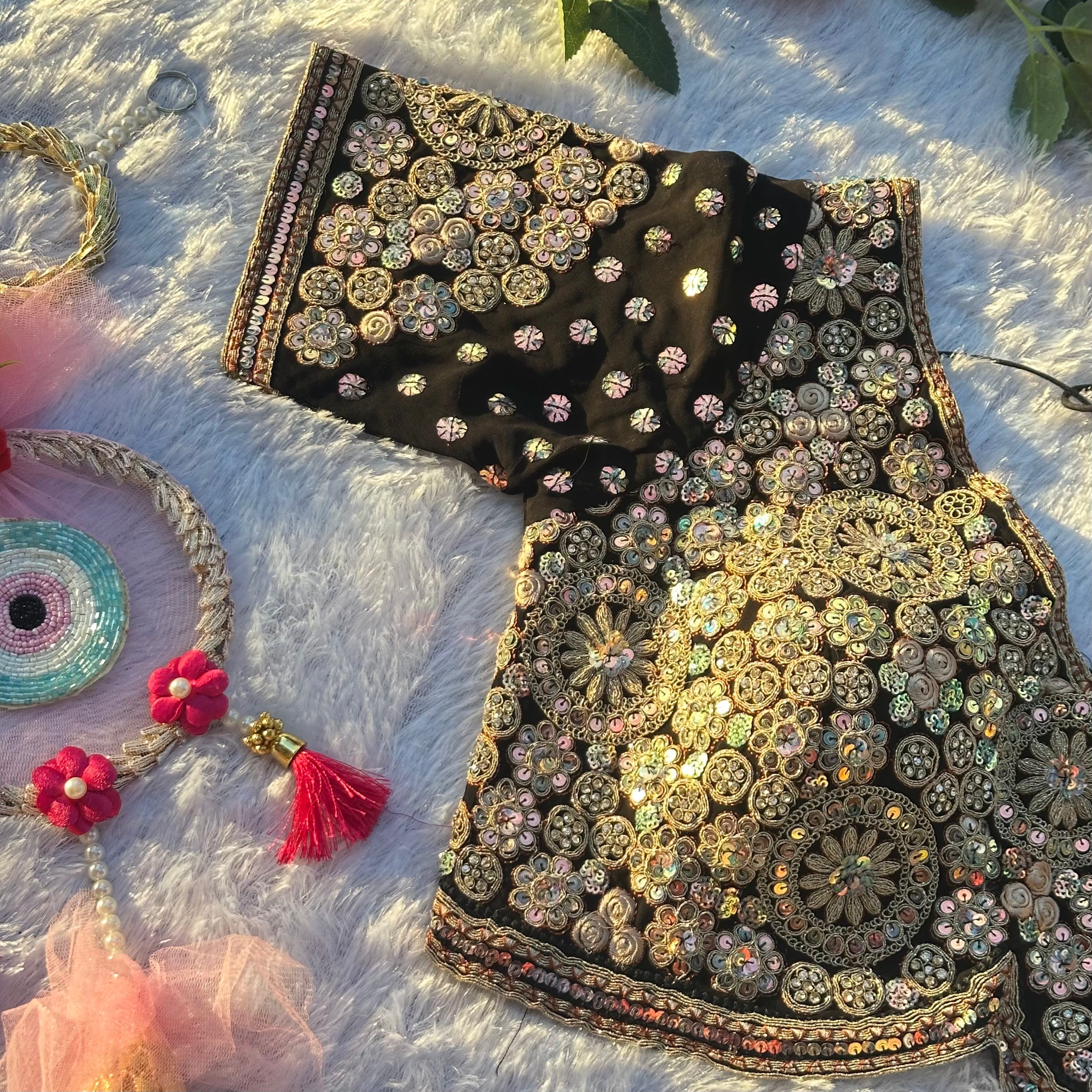 BRIDAL GLAM HEAVY DIAMOND & HAND WORK DESIGNER BLOUSE