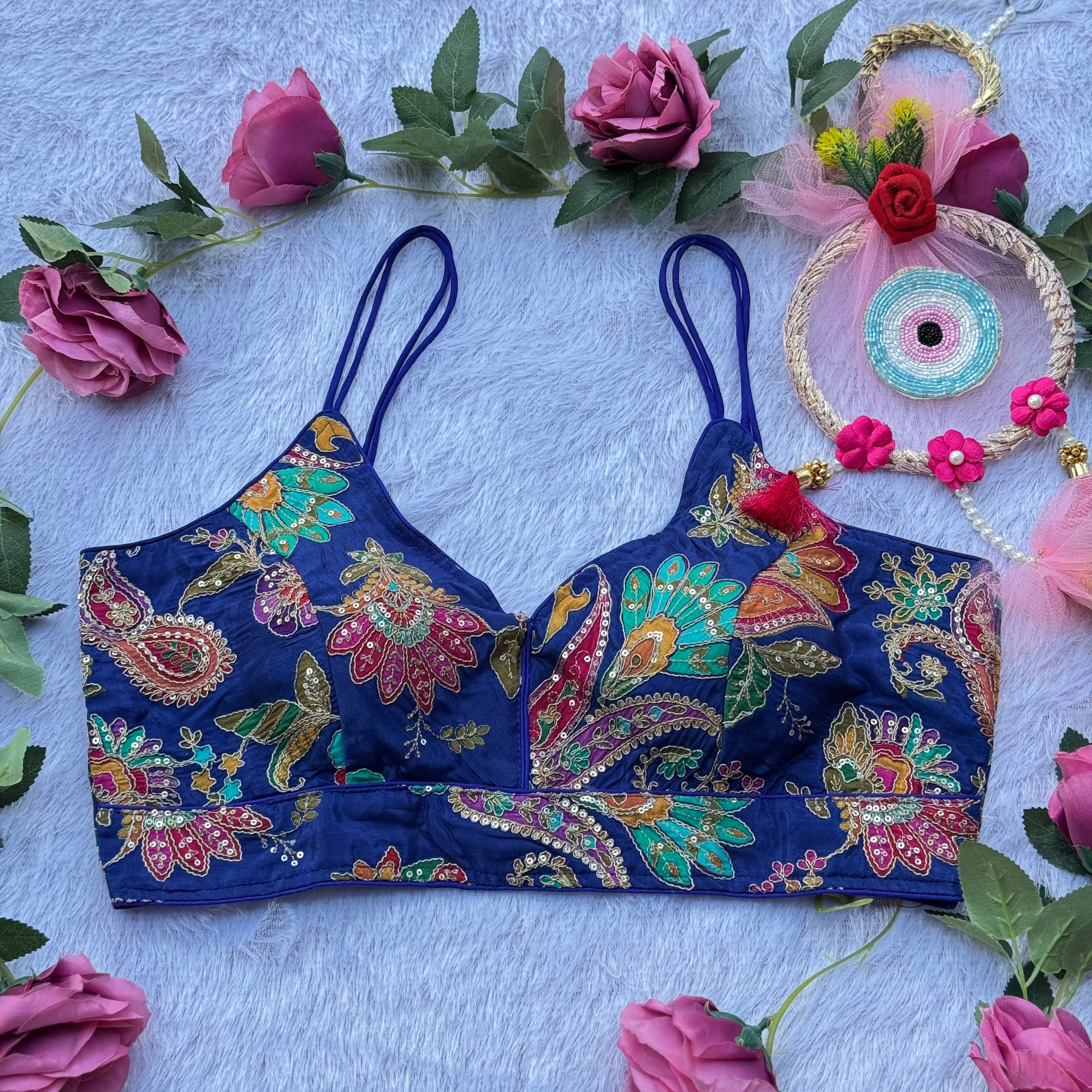 NEW ROYAL BLUE BEAUTIFUL SPAGHETTI BLOUSE