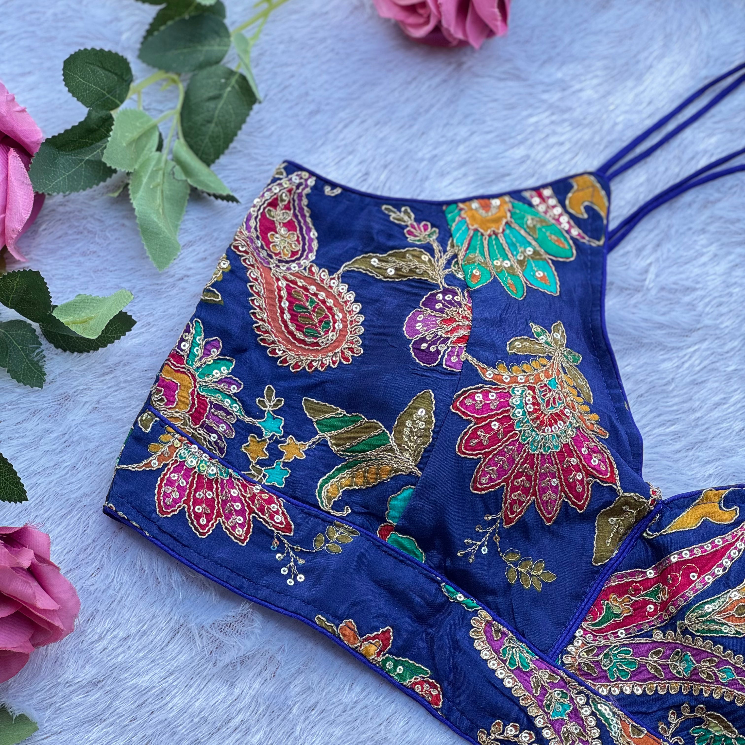 NEW ROYAL BLUE BEAUTIFUL SPAGHETTI BLOUSE