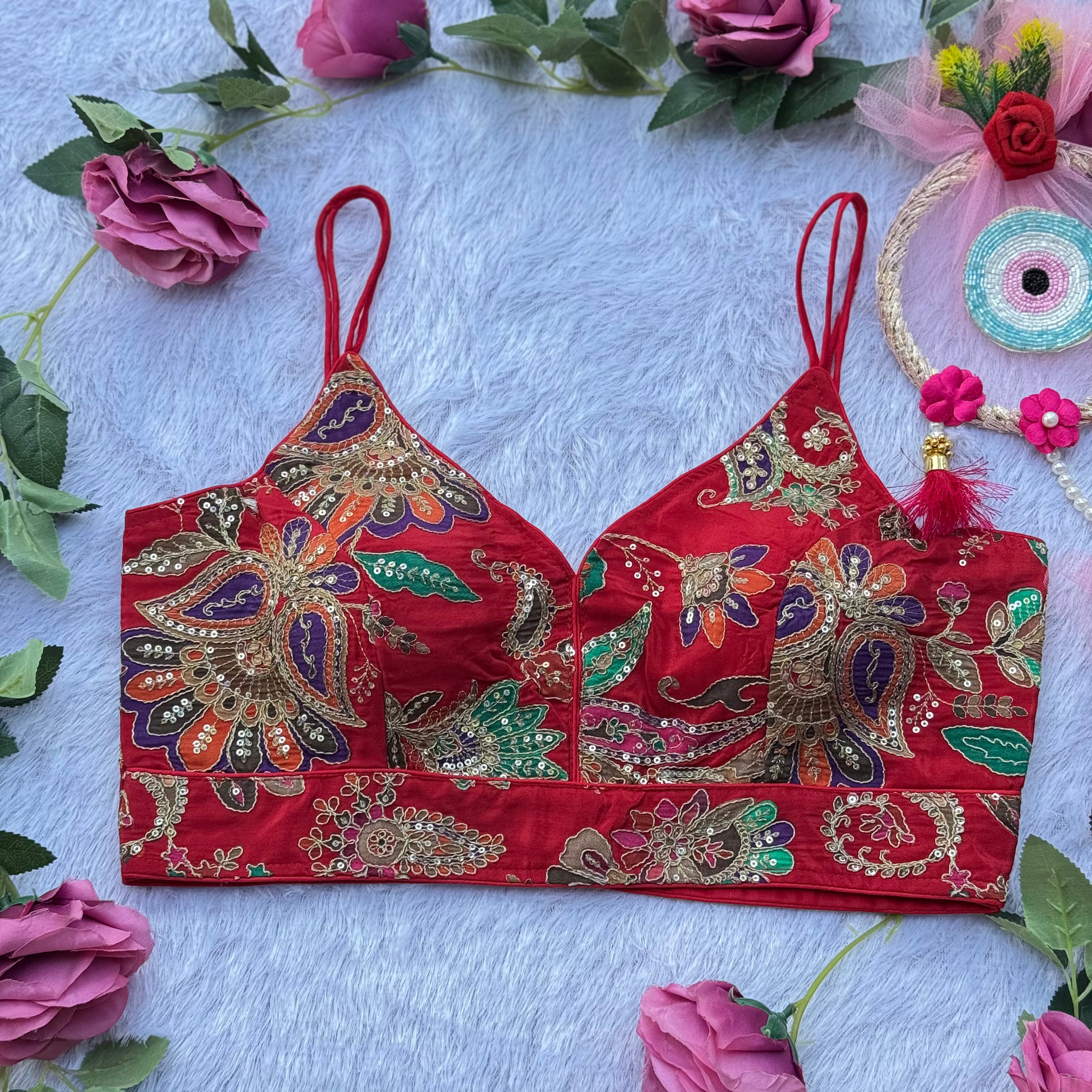 NEW RED BEAUTIFUL SPAGHETTI BLOUSE