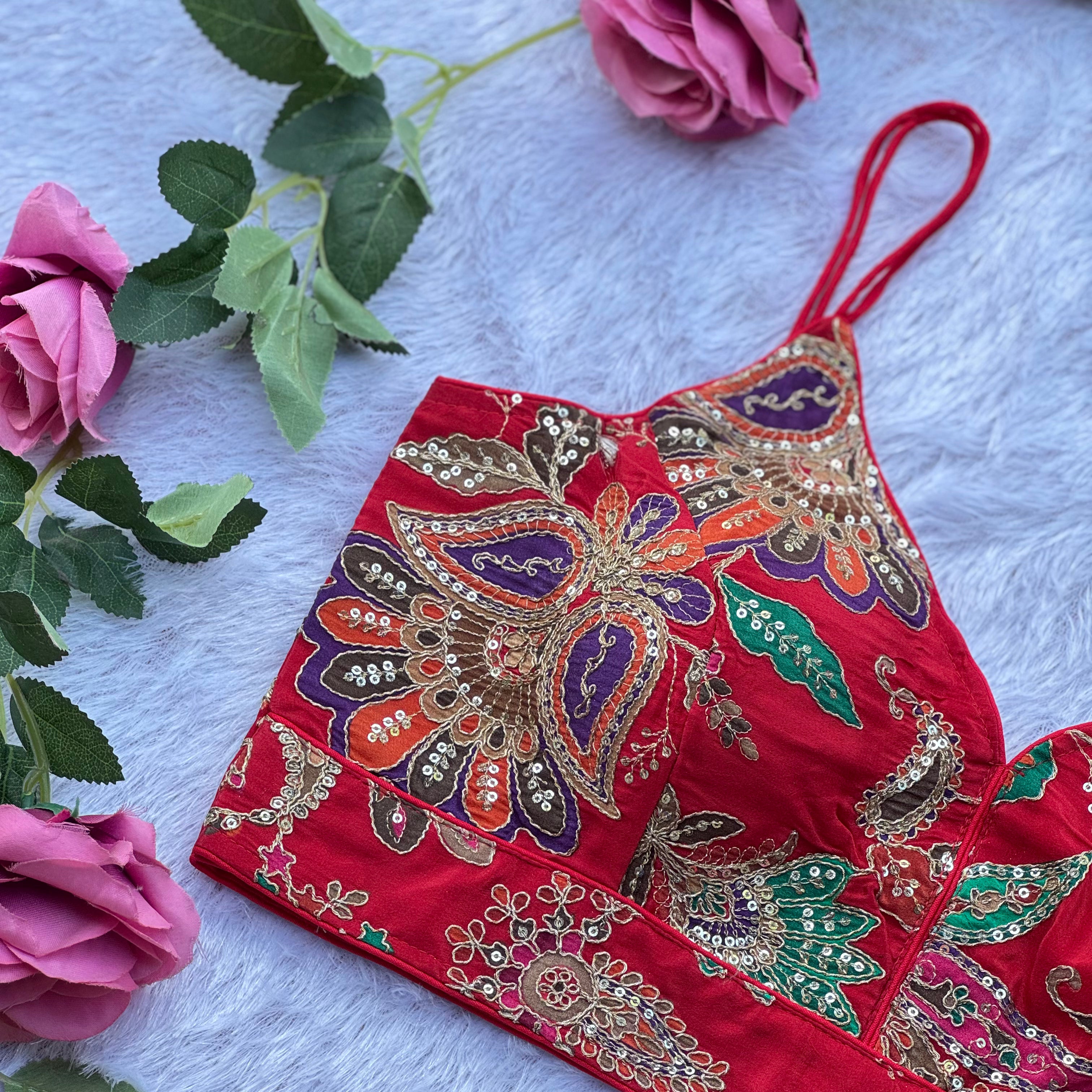 NEW RED BEAUTIFUL SPAGHETTI BLOUSE