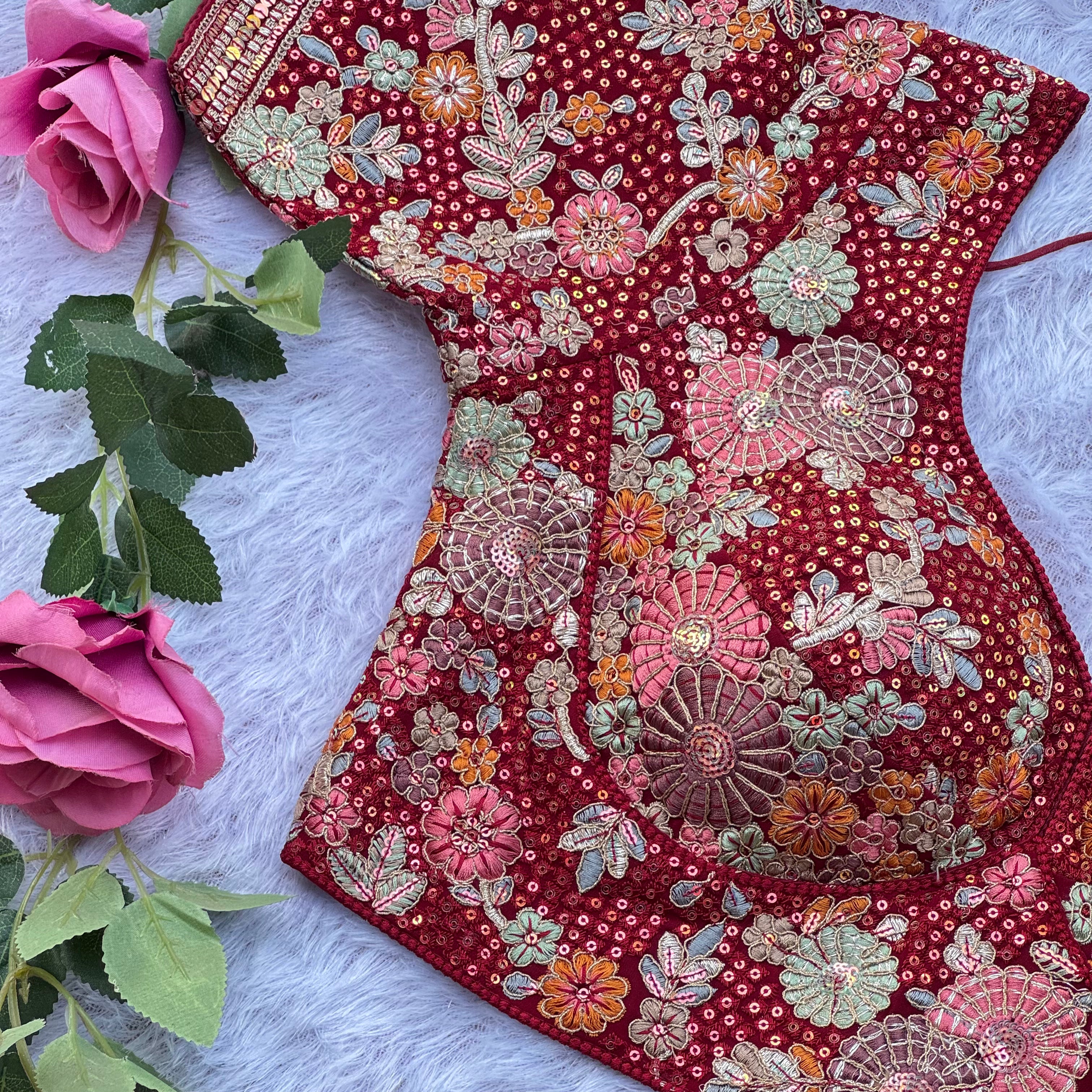 LUXURIOUS SABYASACHI INSPIRED DESIGNER BLOUSE WITH DEATAILED HANDWORK