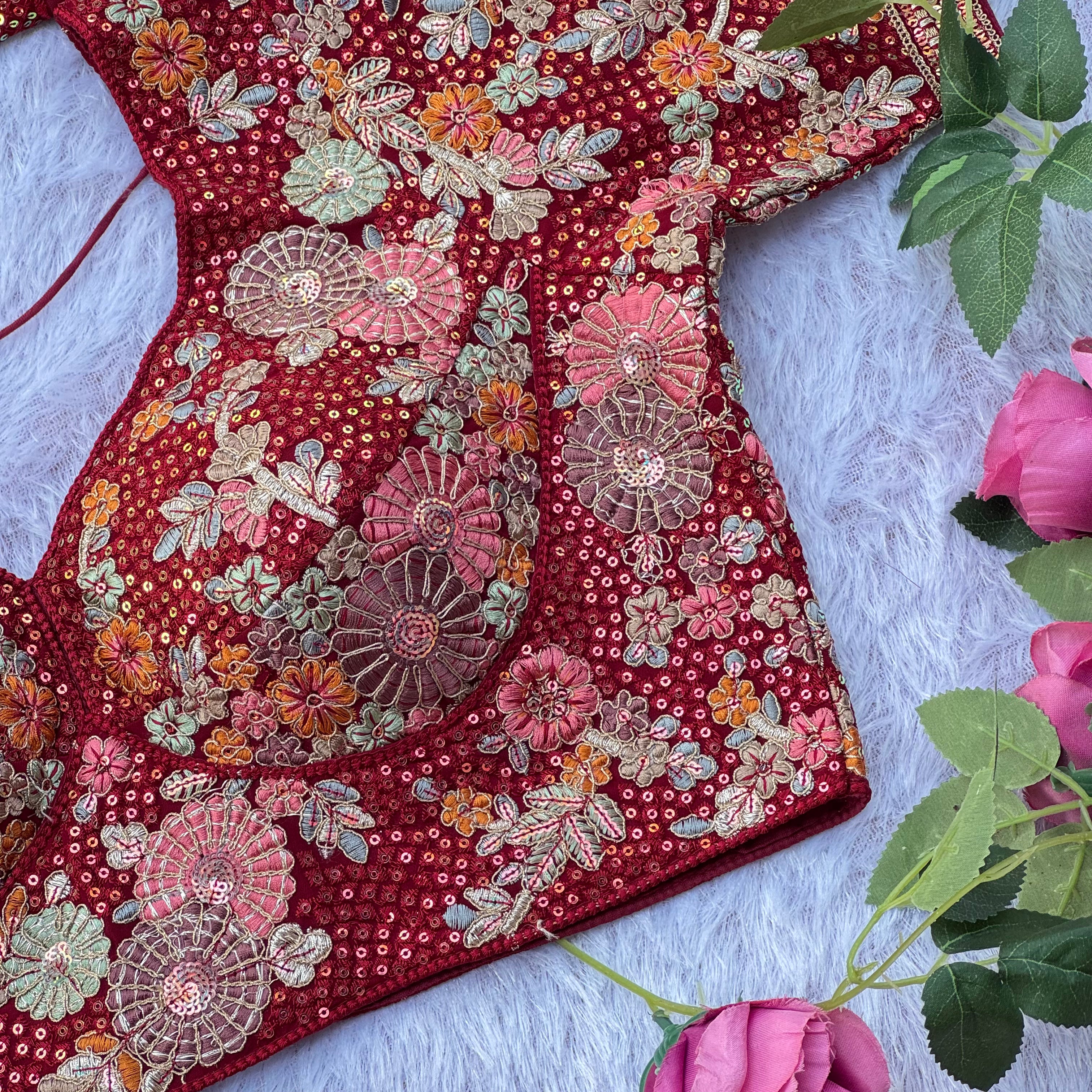 LUXURIOUS SABYASACHI INSPIRED DESIGNER BLOUSE WITH DEATAILED HANDWORK