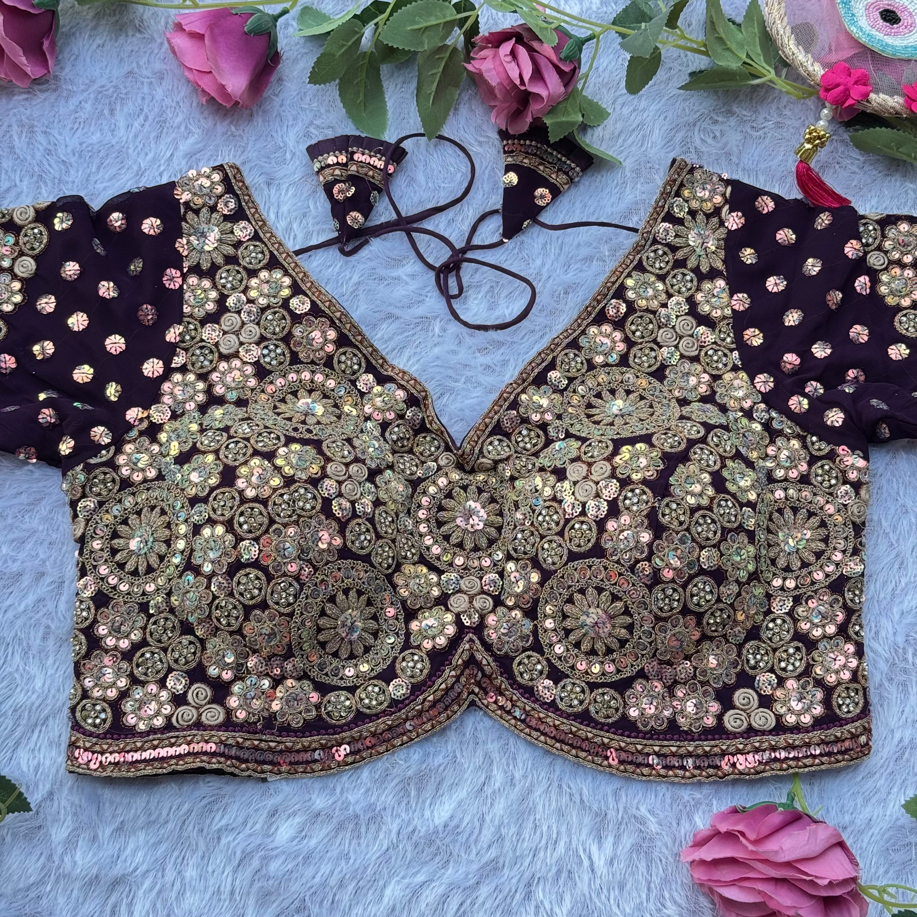 BRIDAL GLAM HEAVY DIAMOND & HANDWORK BLOUSE