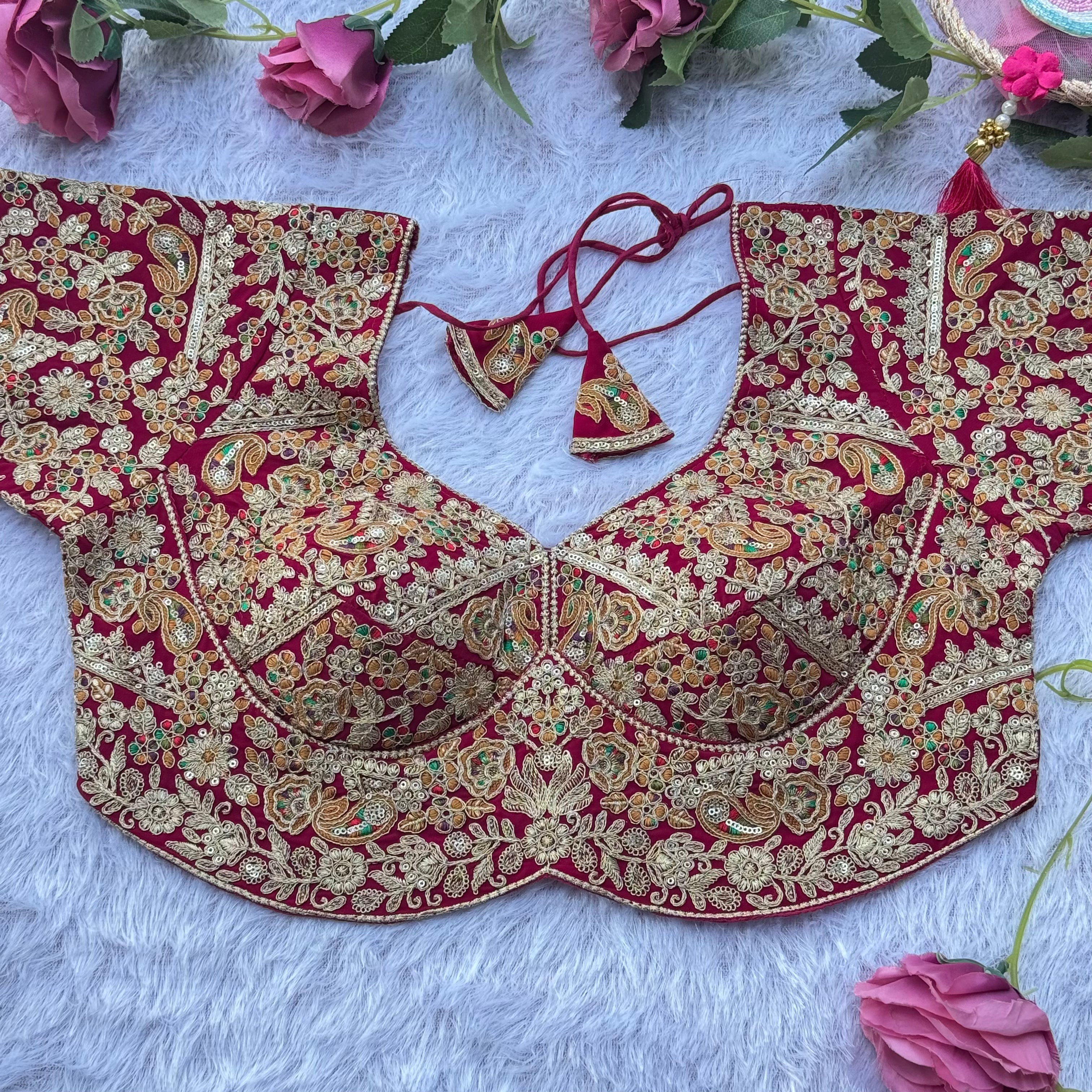 HEAVY PINK DESIGNER BRIDAL BLOUSE