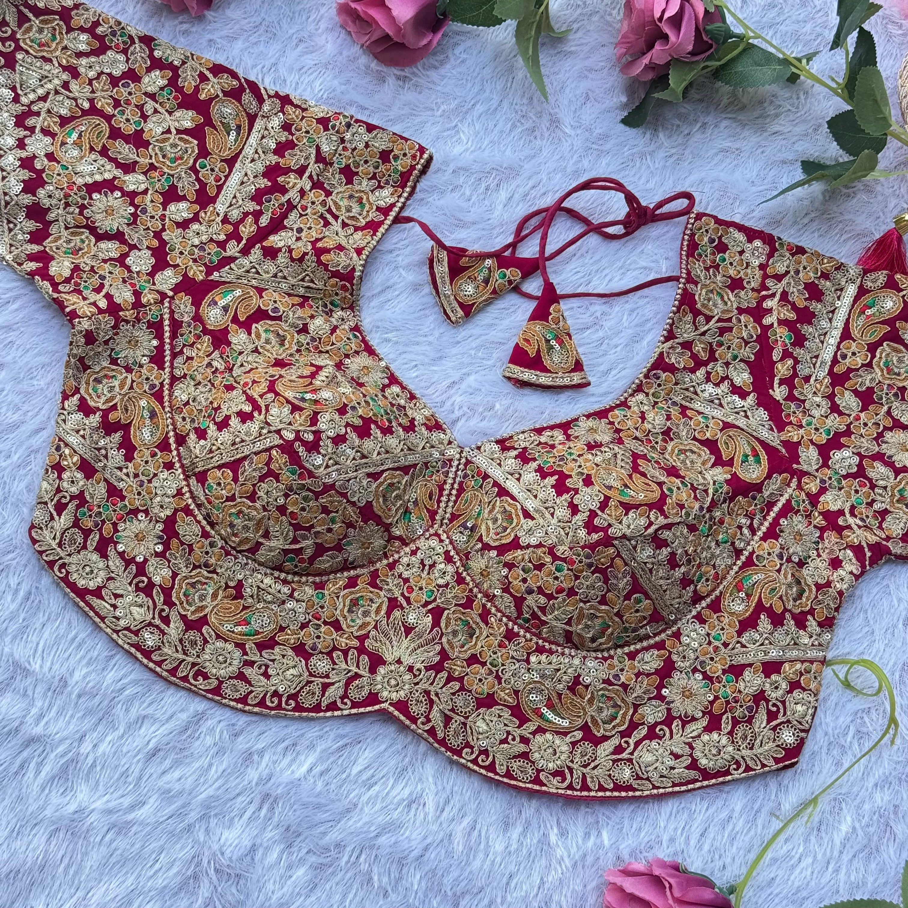 HEAVY PINK DESIGNER BRIDAL BLOUSE