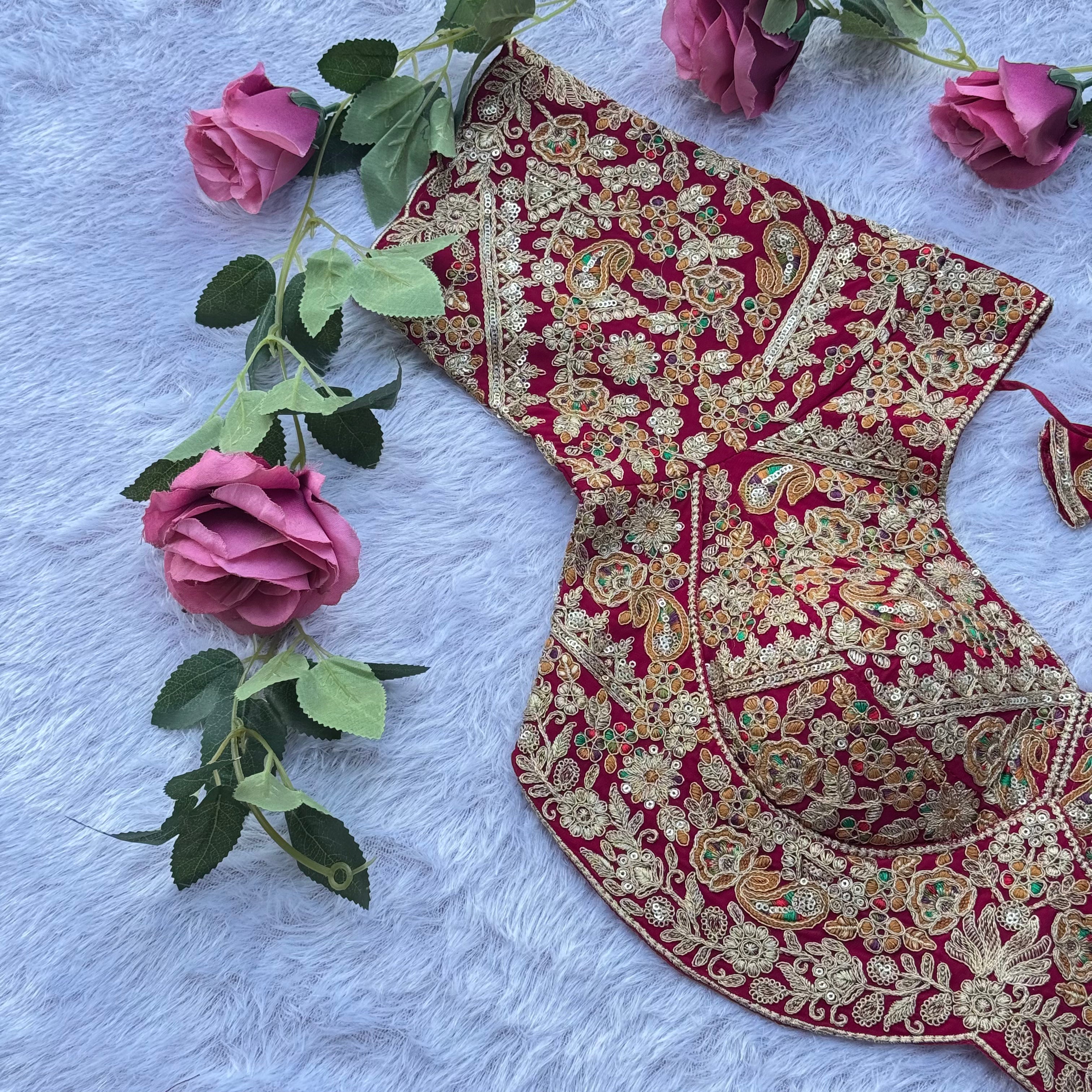 HEAVY PINK DESIGNER BRIDAL BLOUSE