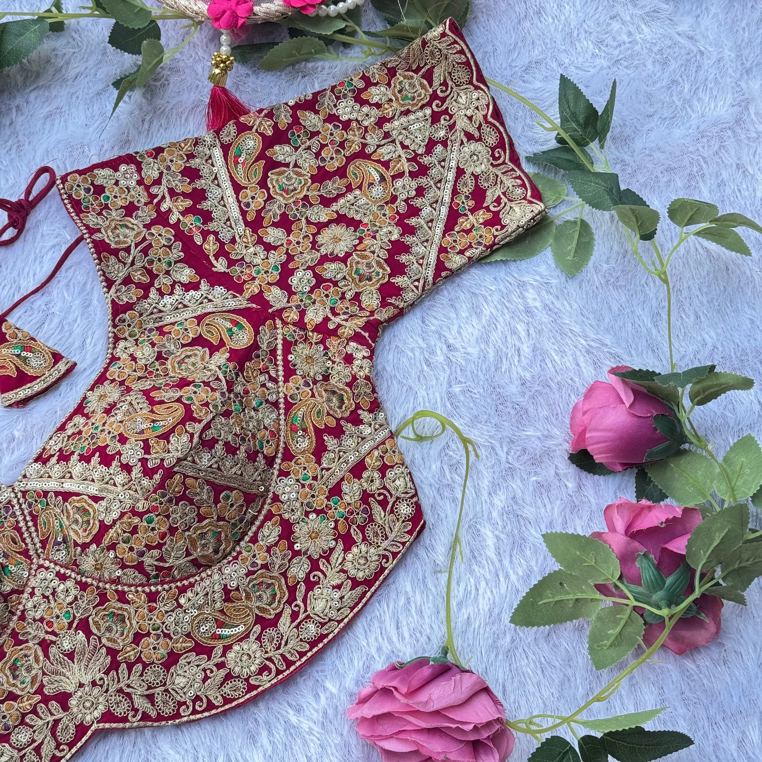 HEAVY PINK DESIGNER BRIDAL BLOUSE