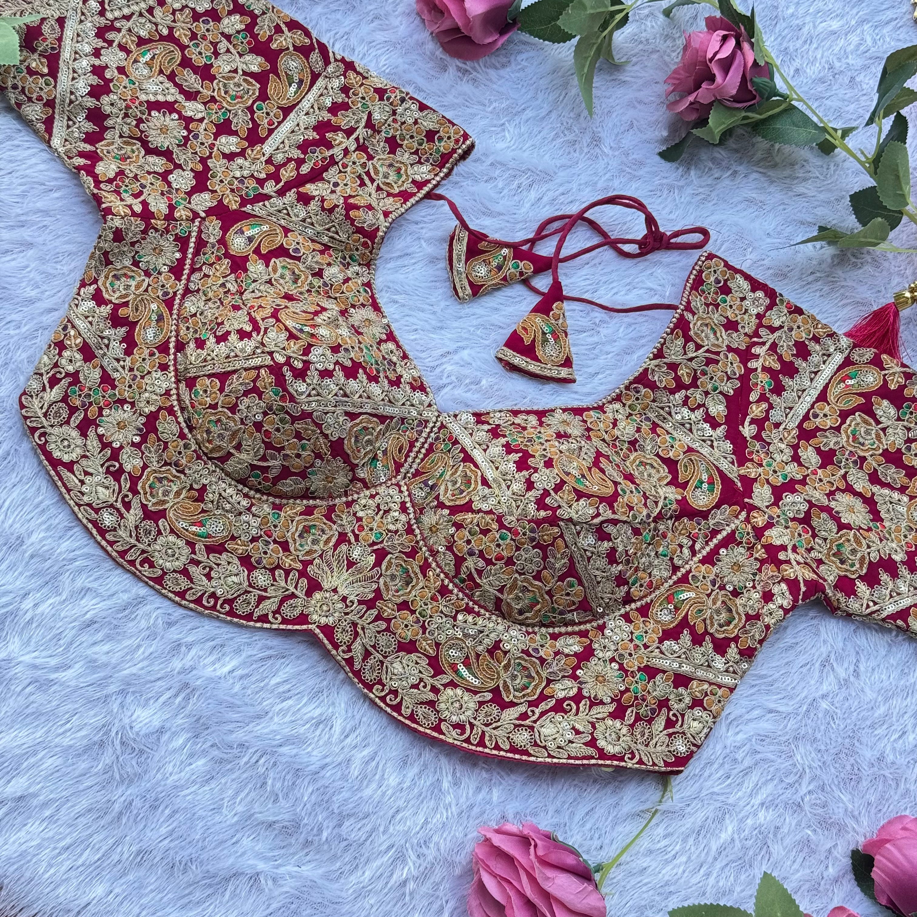 HEAVY PINK DESIGNER BRIDAL BLOUSE