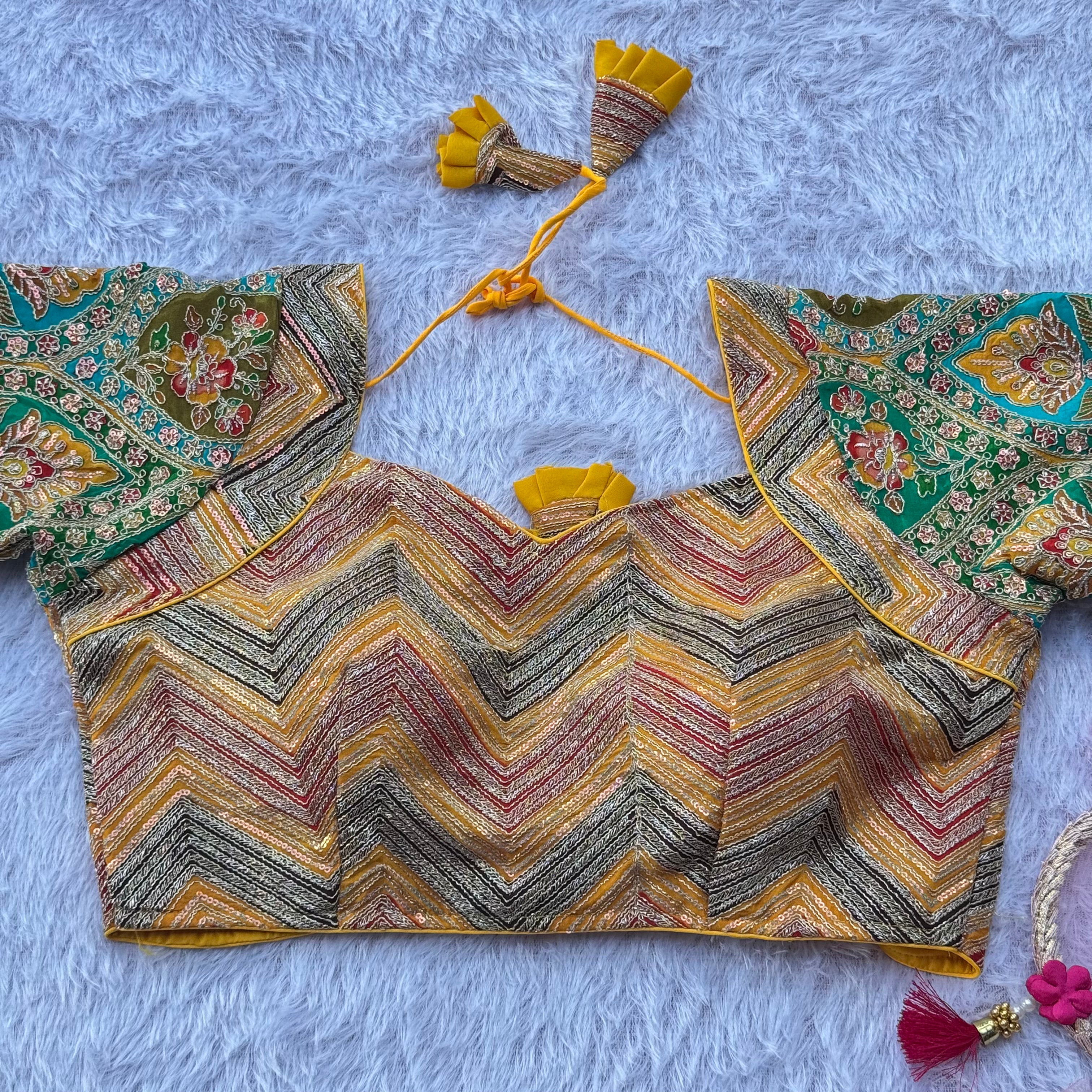 SIGNATURE FESTIVE BLOUSE WITH MULTICOLOR EMBROIDERY DETALING