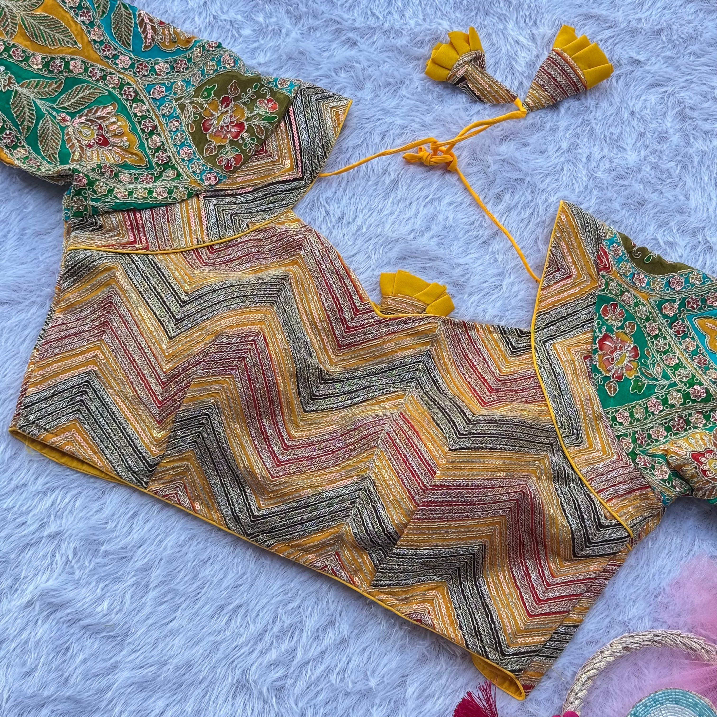 SIGNATURE FESTIVE BLOUSE WITH MULTICOLOR EMBROIDERY DETALING