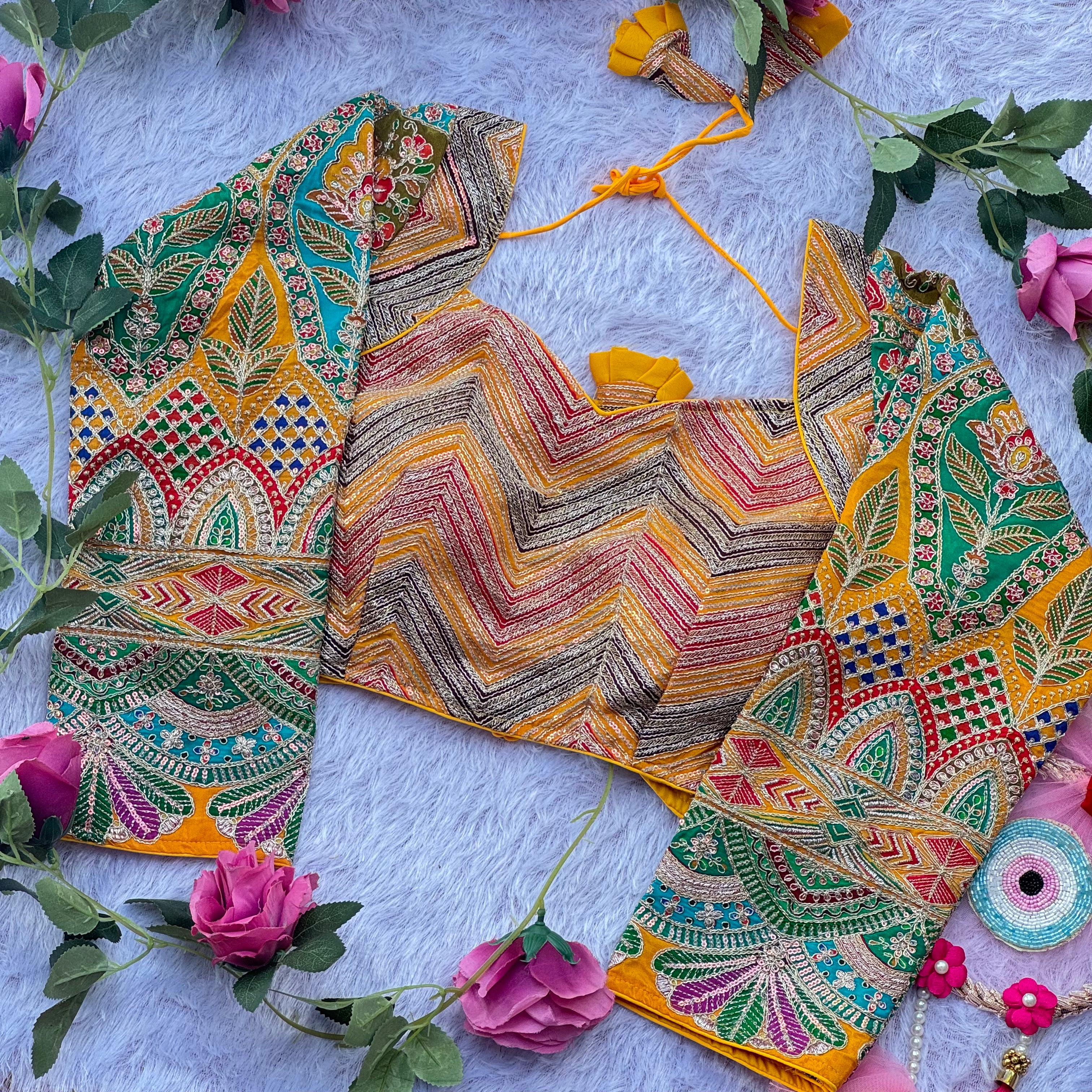 SIGNATURE FESTIVE BLOUSE WITH MULTICOLOR EMBROIDERY DETALING