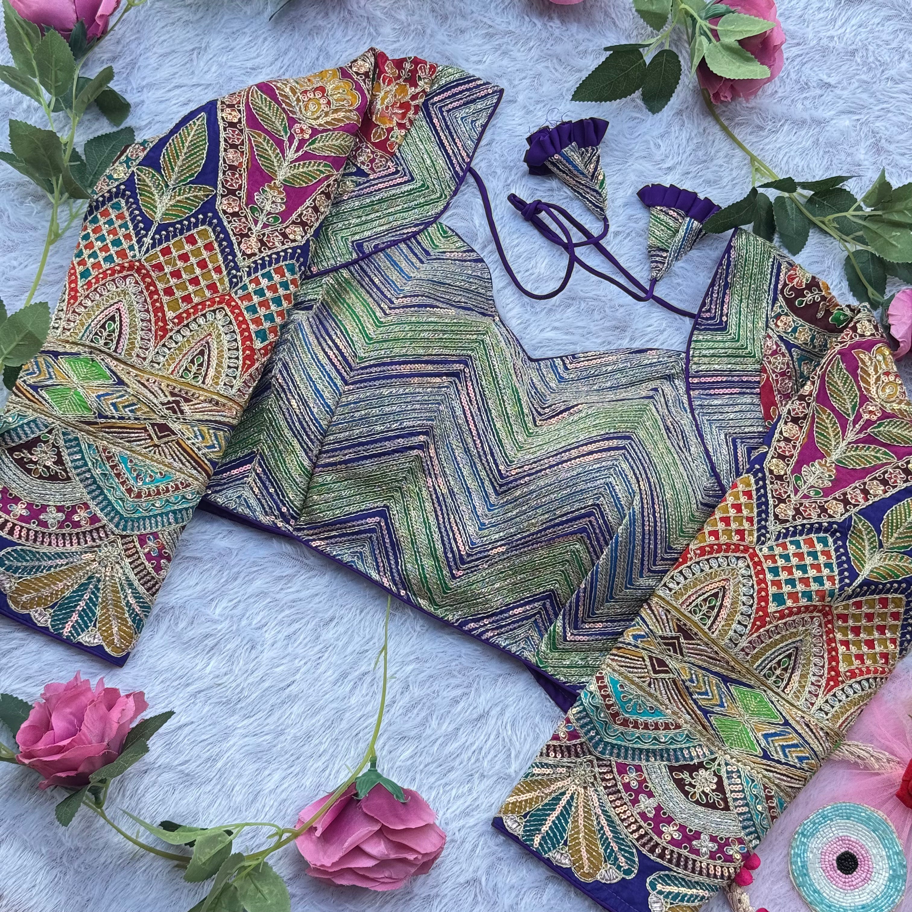 SIGNATURE FESTIVE BLOUSE WITH MULTICOLOR EMBROIDERY DETALING