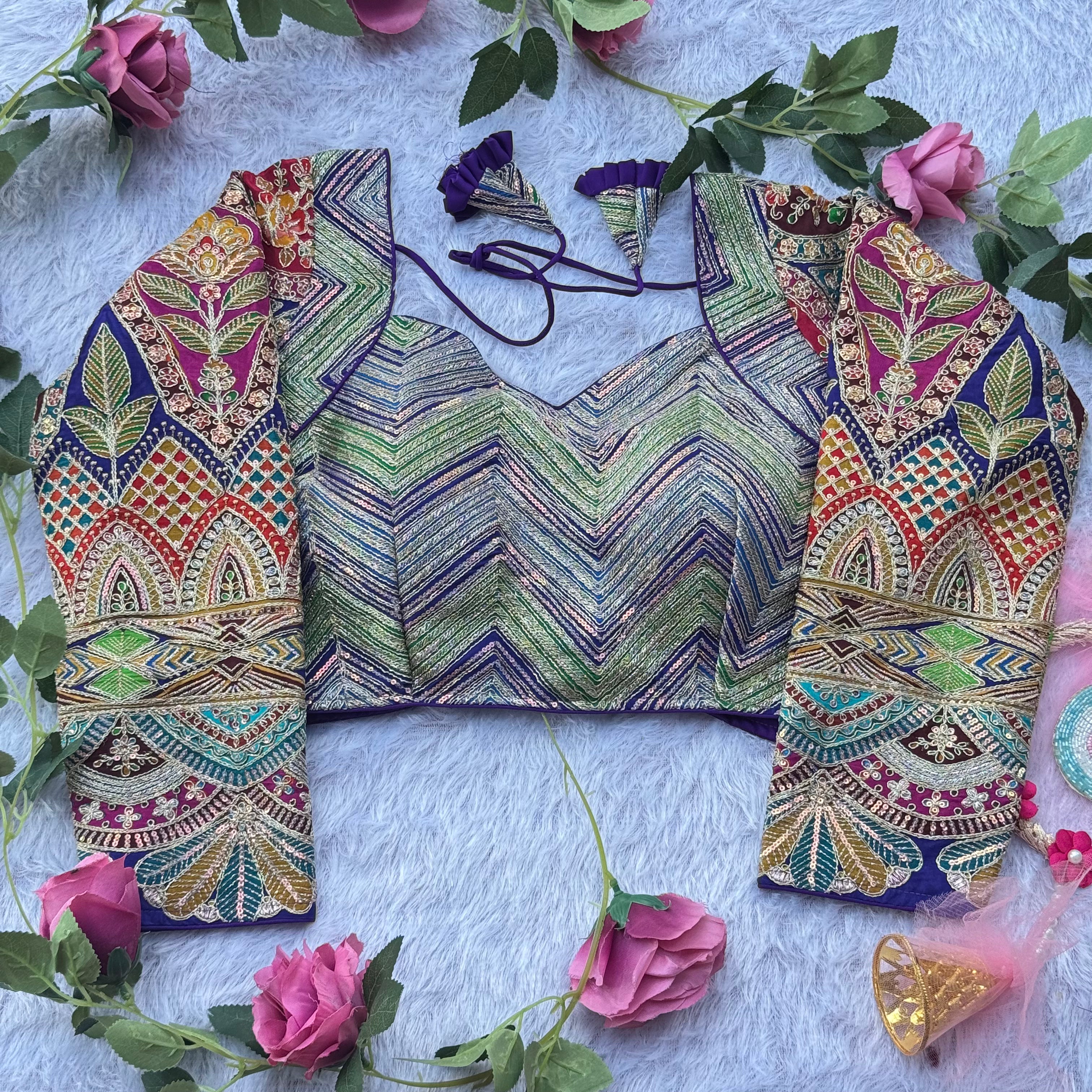 SIGNATURE FESTIVE BLOUSE WITH MULTICOLOR EMBROIDERY DETALING