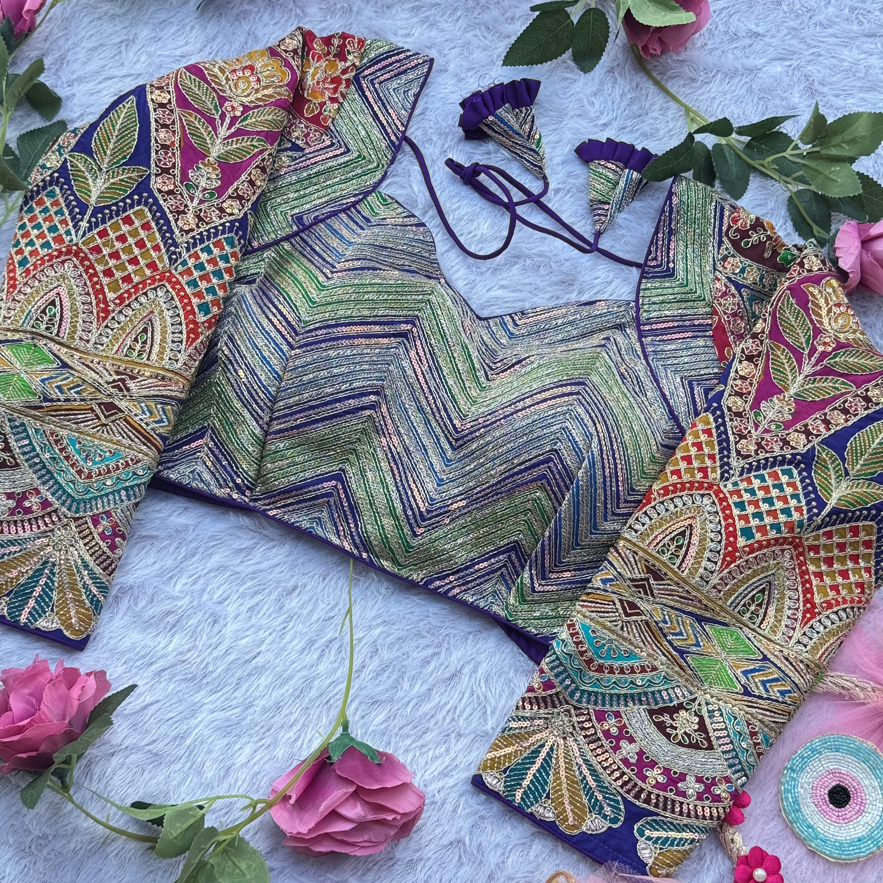 SIGNATURE FESTIVE BLOUSE WITH MULTICOLOR EMBROIDERY DETALING