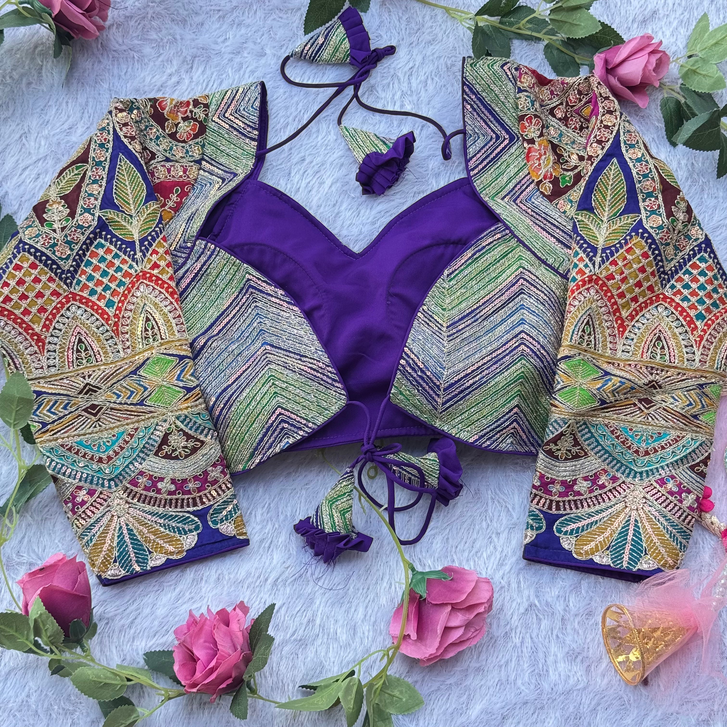 SIGNATURE FESTIVE BLOUSE WITH MULTICOLOR EMBROIDERY DETALING