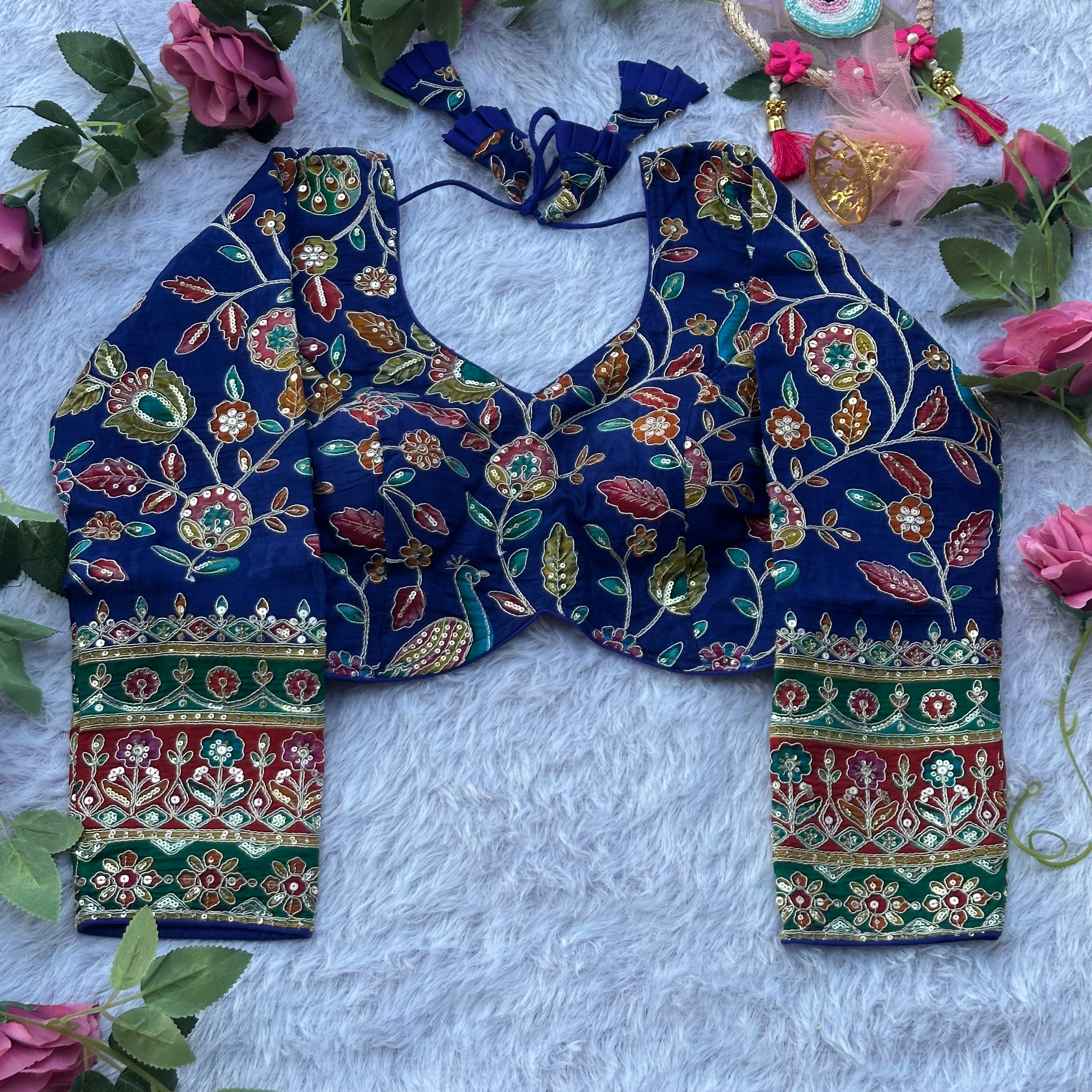 HEAVY NEW LAUNCHED  PURE CREPE FABRIC WITH LONG SLEEVE BLOUSE