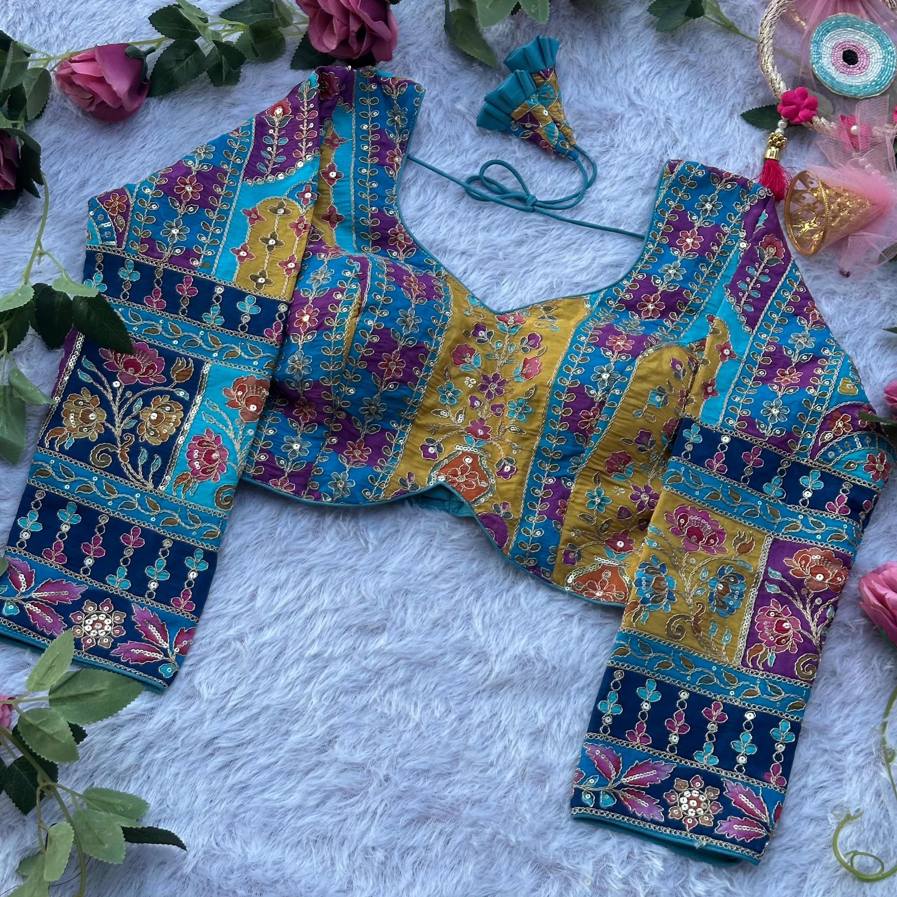 HEAVY NEW LAUNCHED PURE CREPE FABRIC WITH LONG SKEEVE BLOUSE