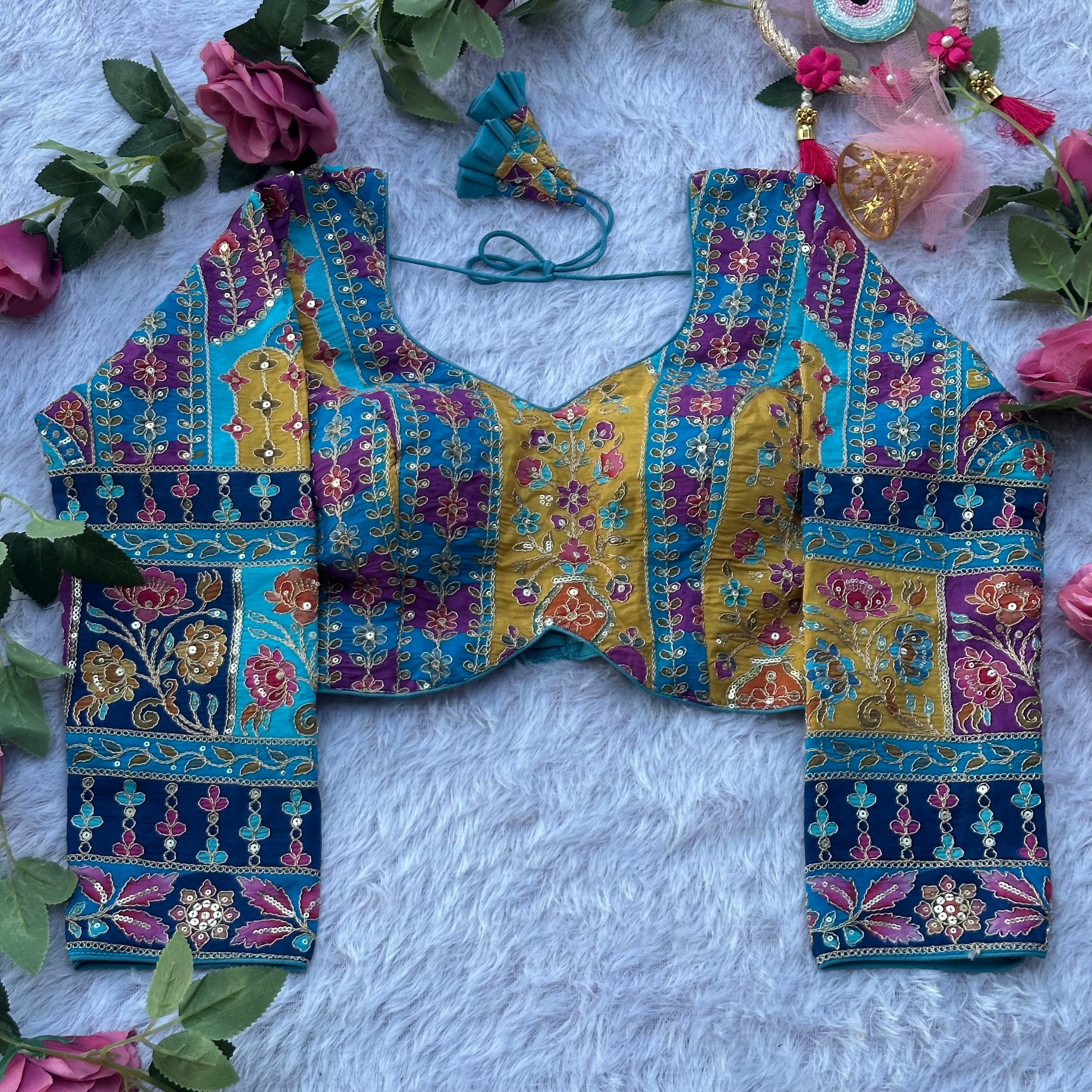 HEAVY NEW LAUNCHED PURE CREPE FABRIC WITH LONG SKEEVE BLOUSE