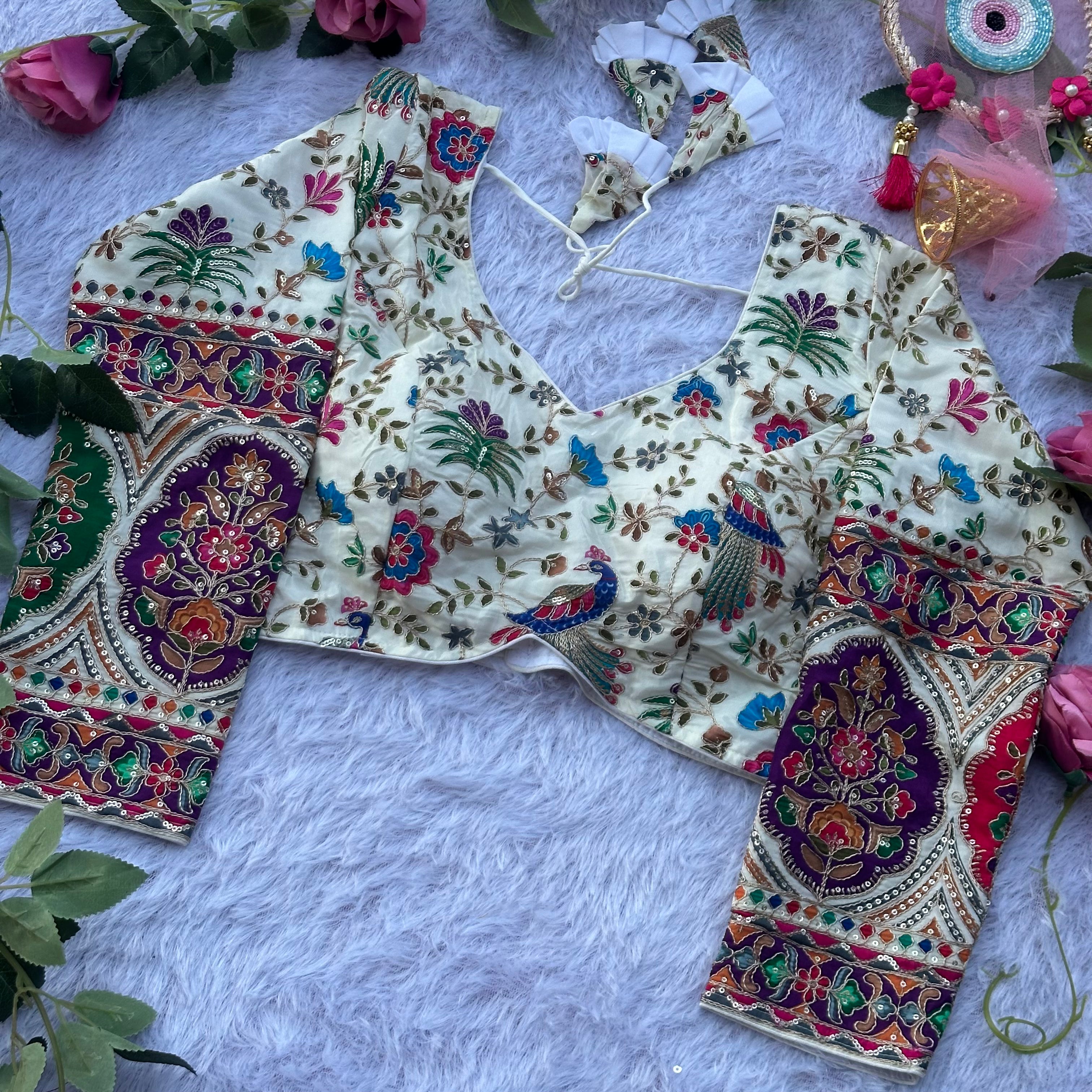 HEAVY NEW LAUNCHED PURE CREPE FABRIC WITH LONG SLEEVE BLOUSE