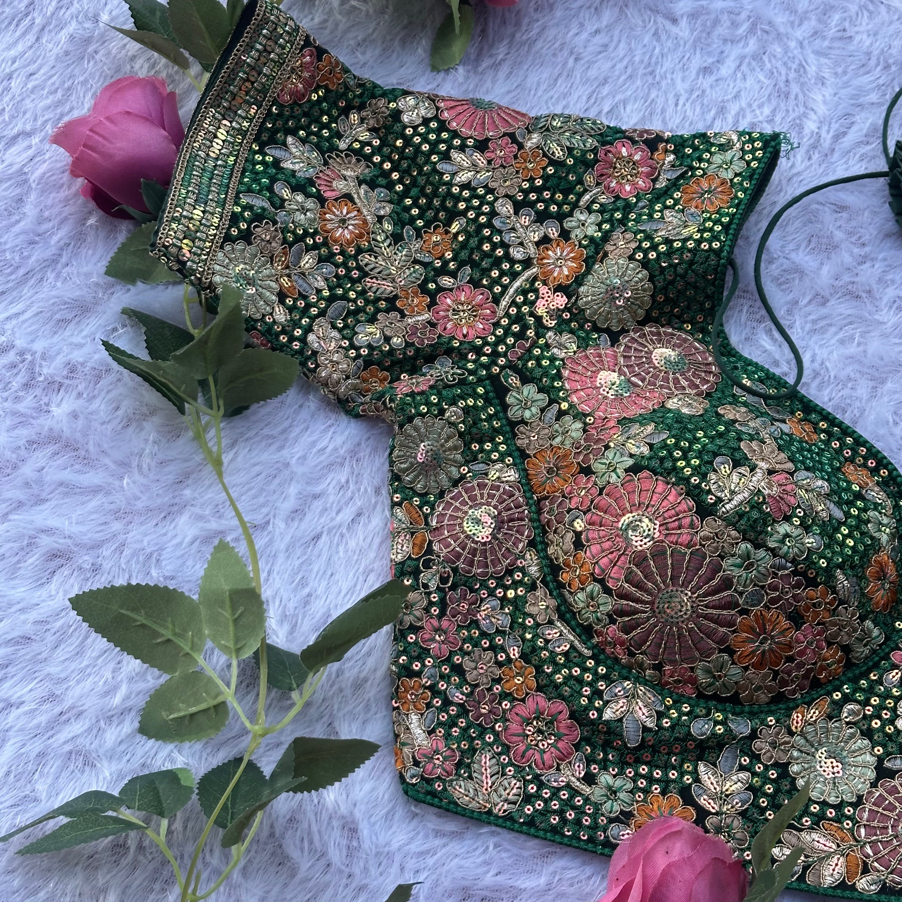 LUXURIOUS SABYASACHI INSPIRED DESIGNER BLOUSE WITH DEATAILED HANDWORK