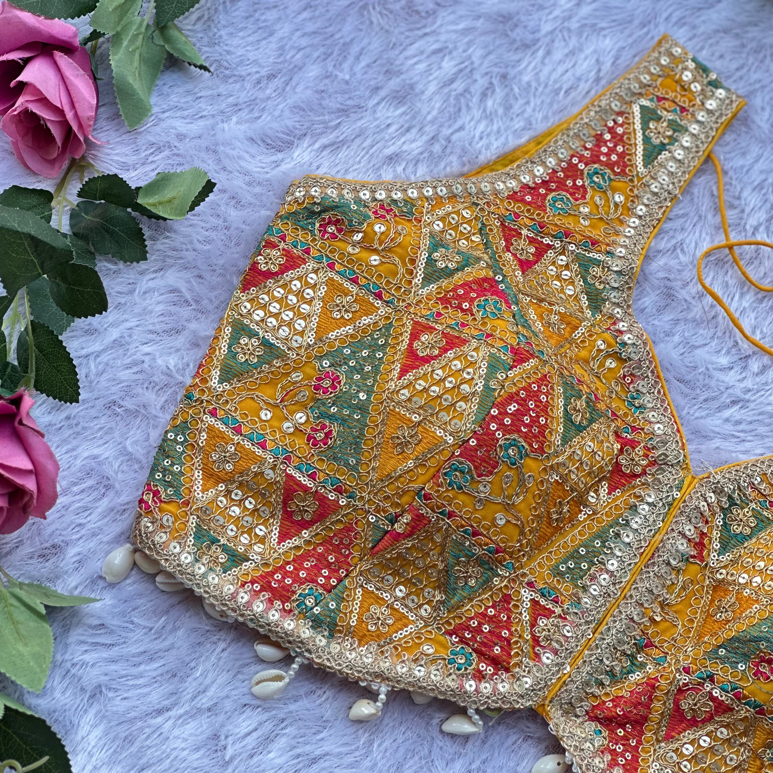 LUXURY YELLOW DESIGNER BRIDAL BLOUSE