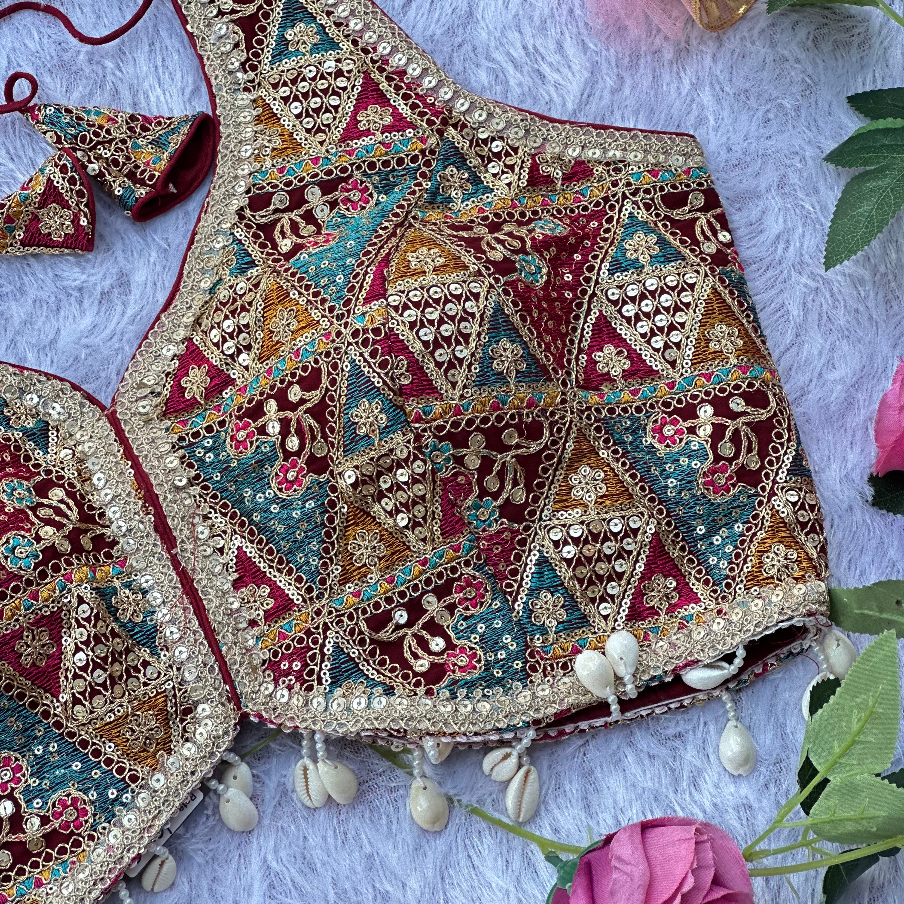 LUXURY MAROON DESIGNER BRIDAL BLOUSE