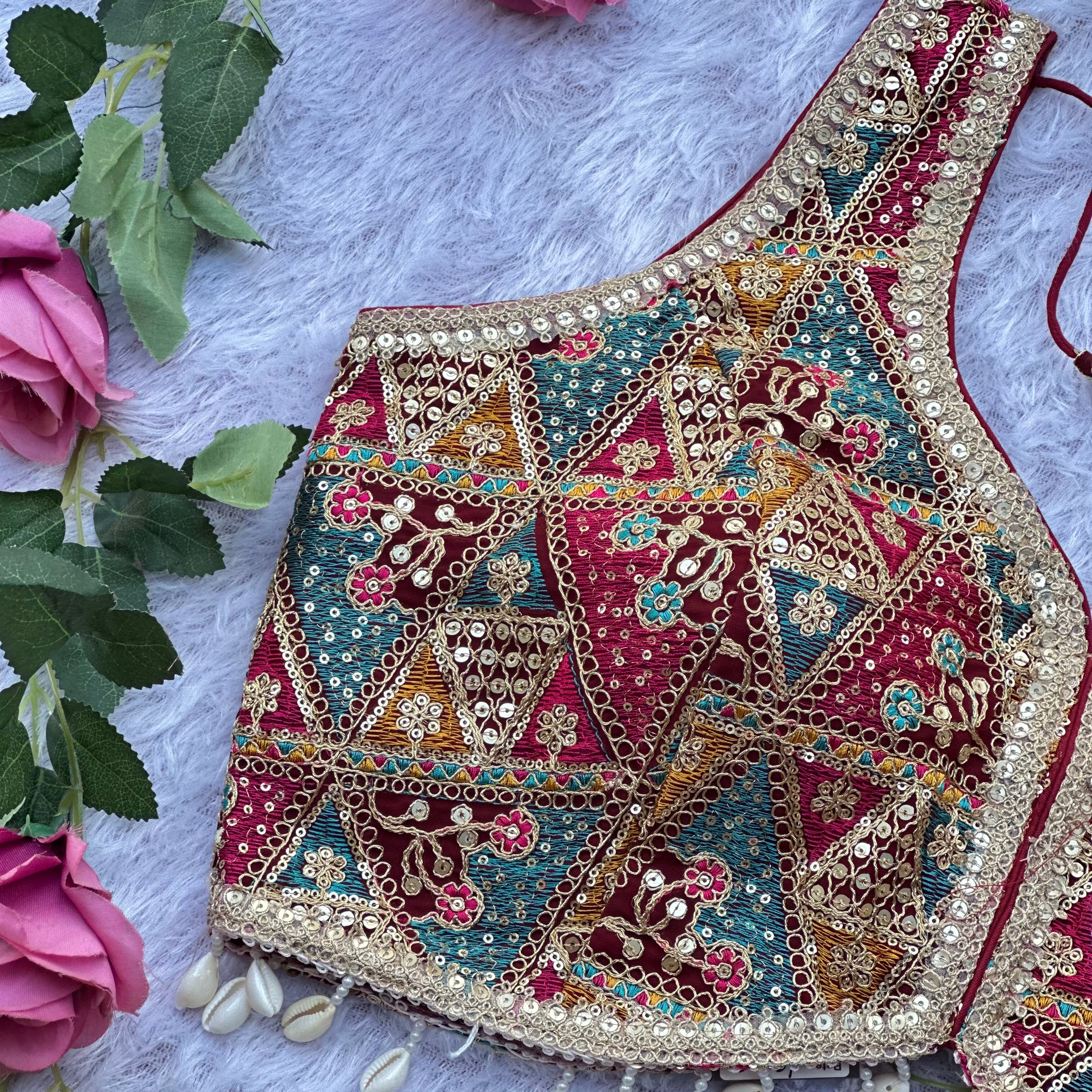 LUXURY MAROON DESIGNER BRIDAL BLOUSE