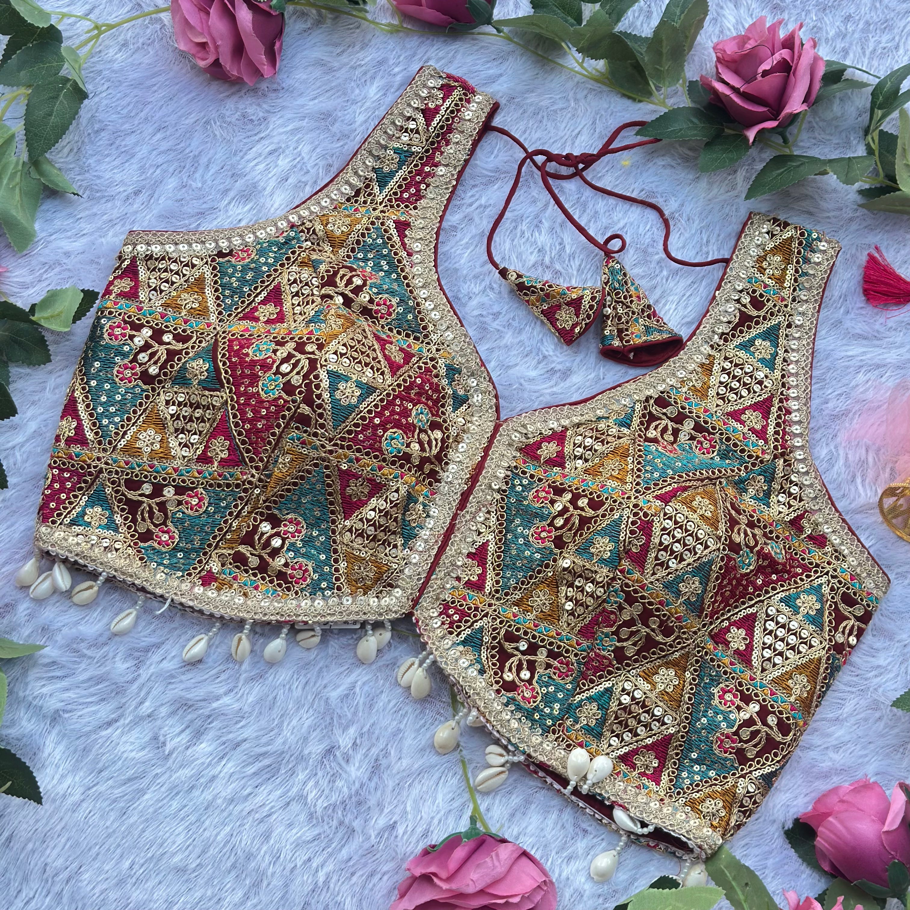 LUXURY MAROON DESIGNER BRIDAL BLOUSE