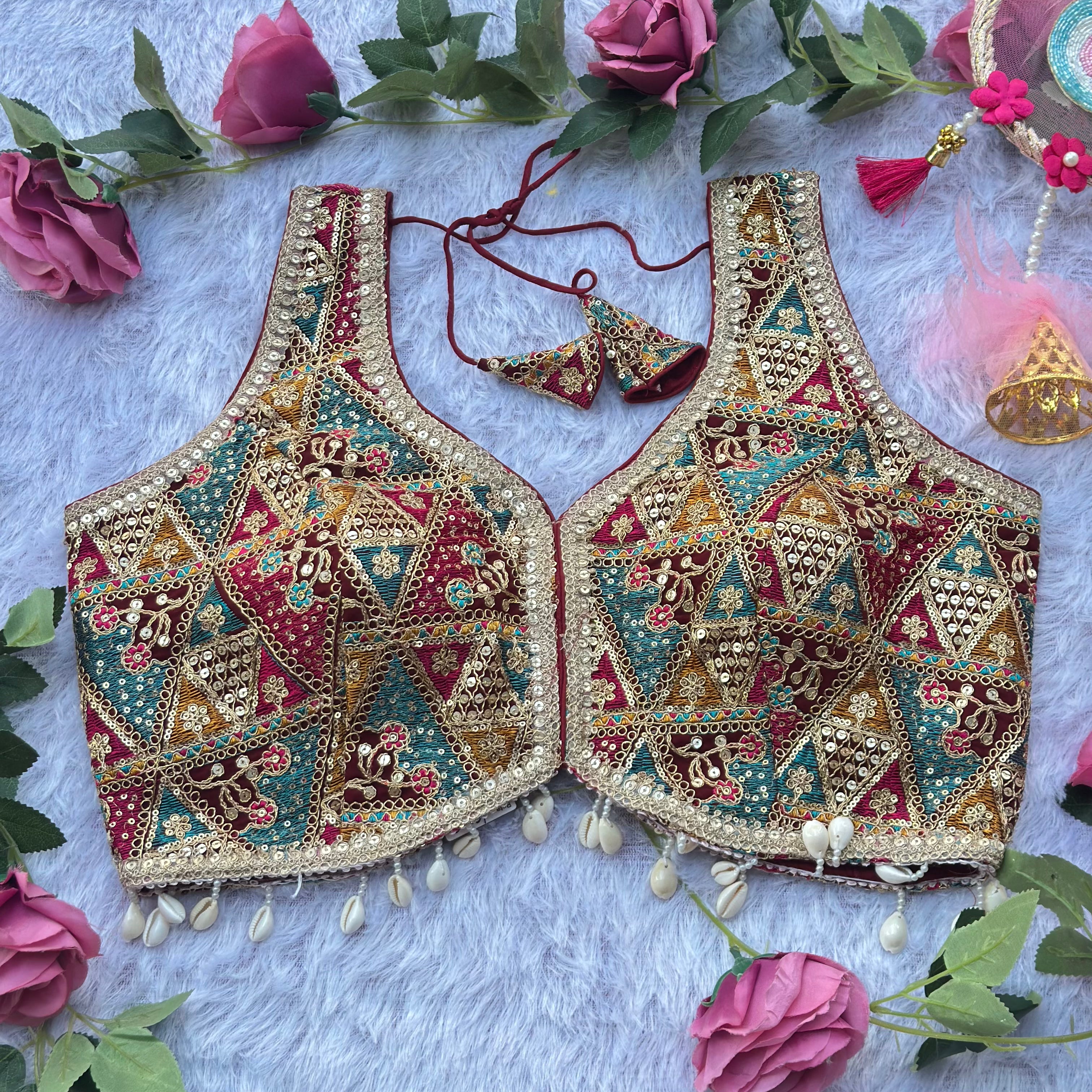 LUXURY MAROON DESIGNER BRIDAL BLOUSE