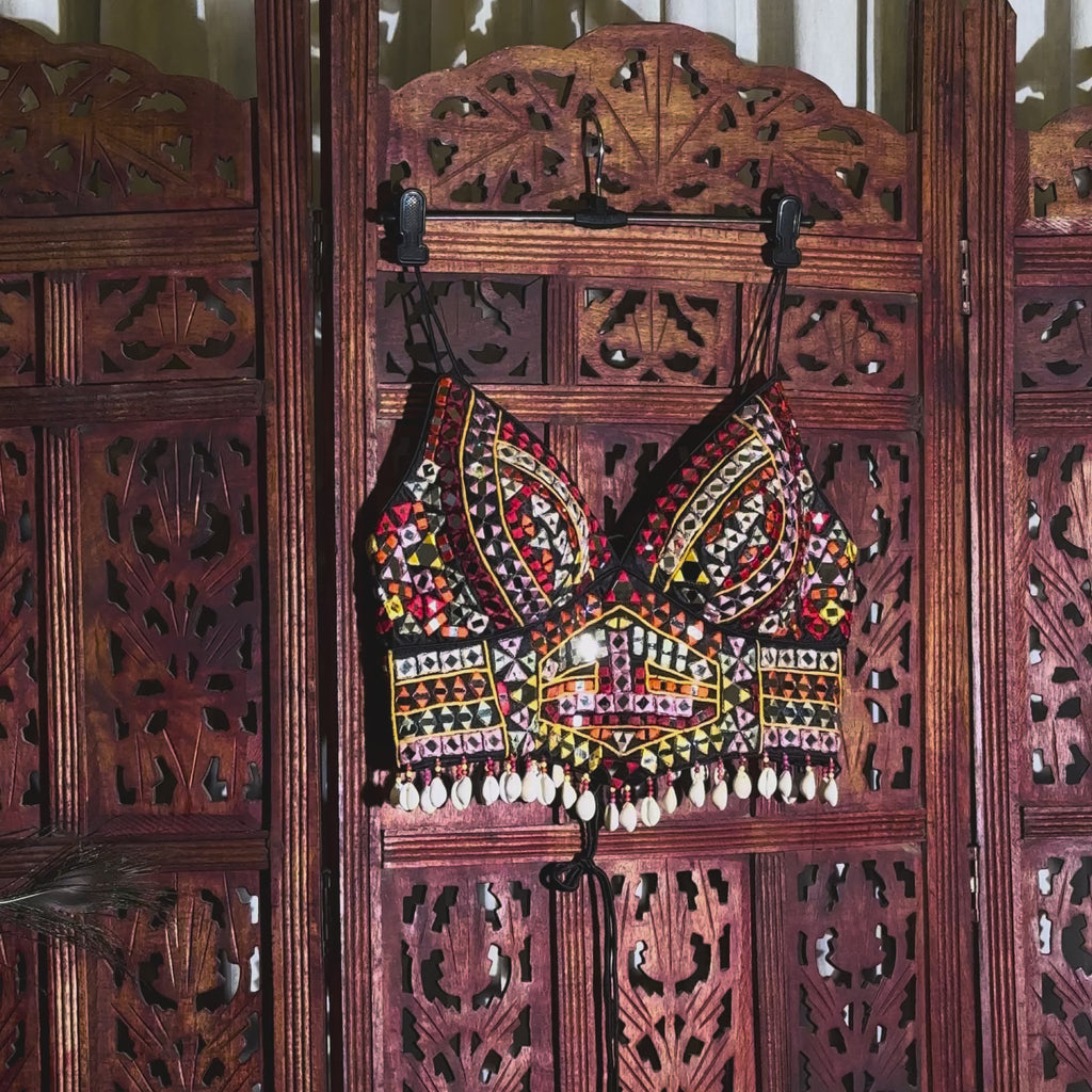 Alia Bhatt Style Heavy Mirror Work Crop Top