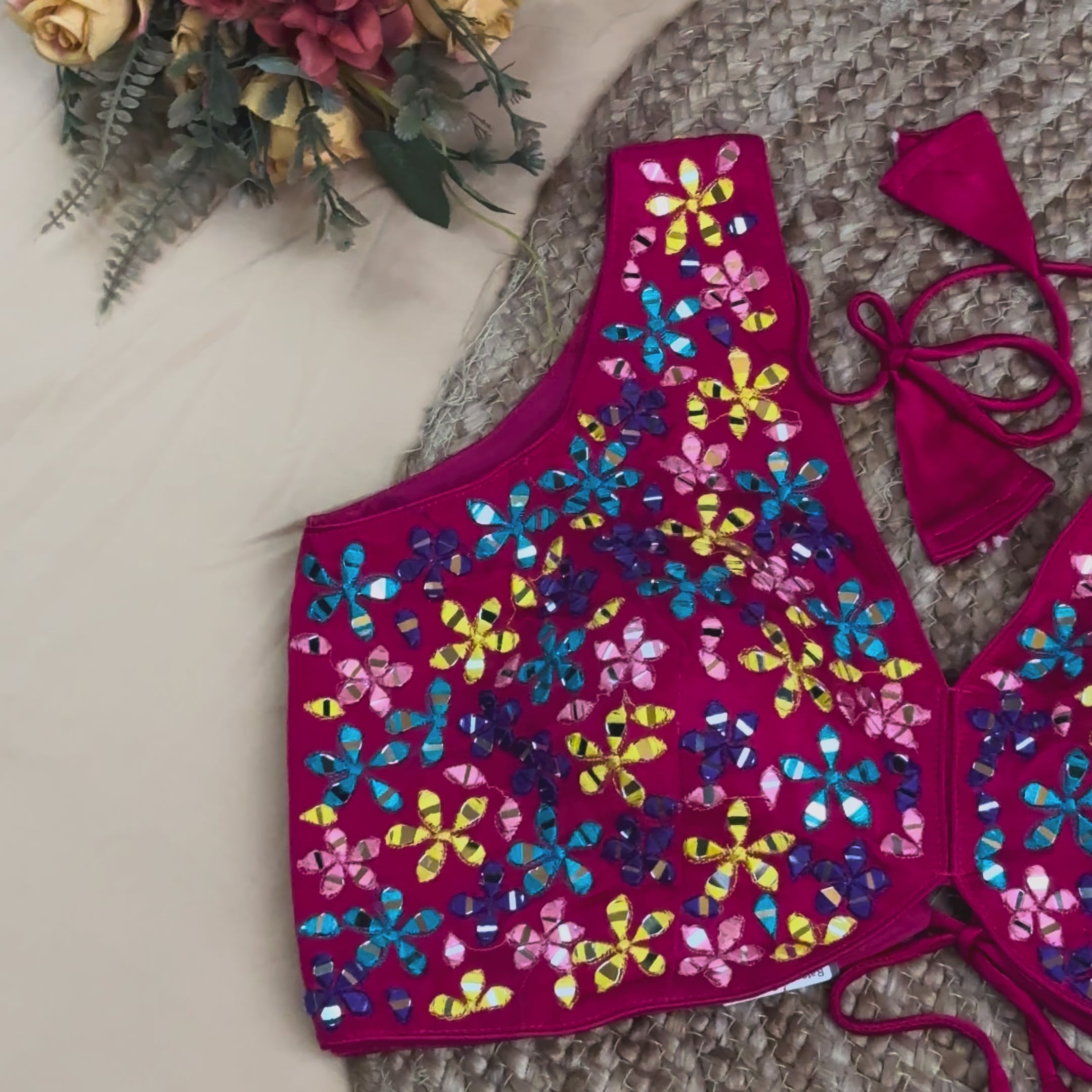 HEAVY MIRROR WORK CHOLI BLOUSE